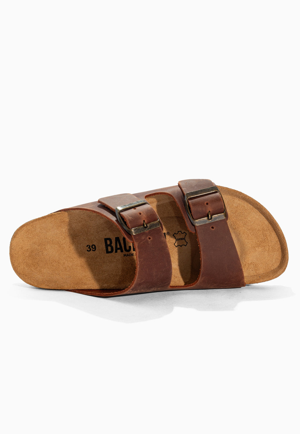 Bali Brown Leather 2-Strap Sandals