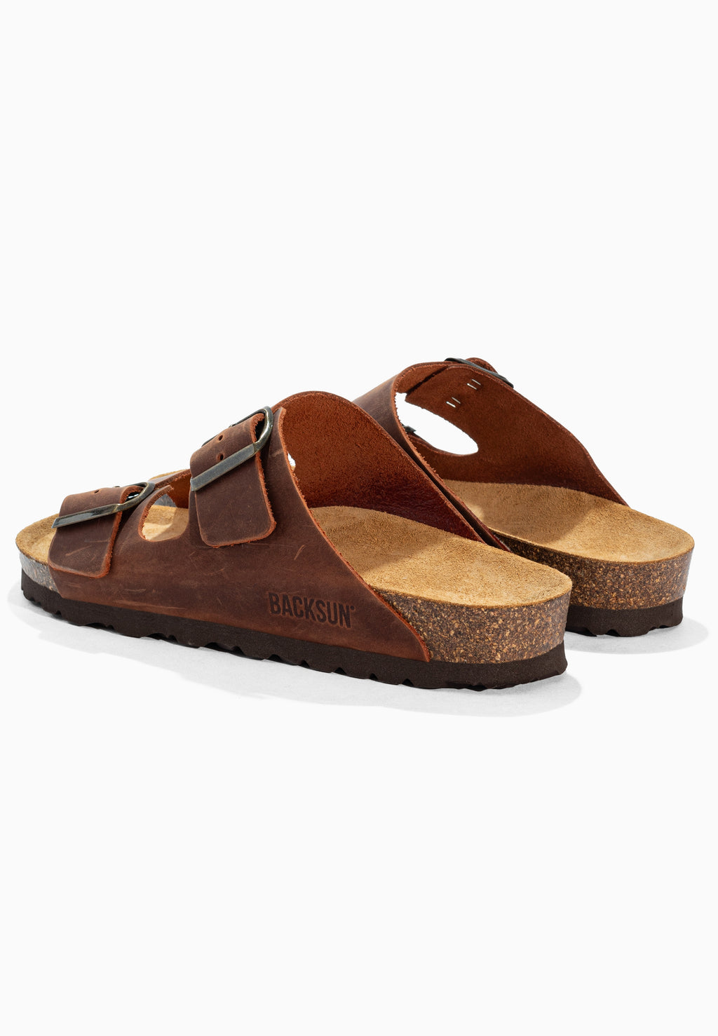 Bali Brown Leather 2-Strap Sandals