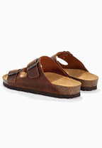 Sandales 2 Brides Bali Marron en Cuir