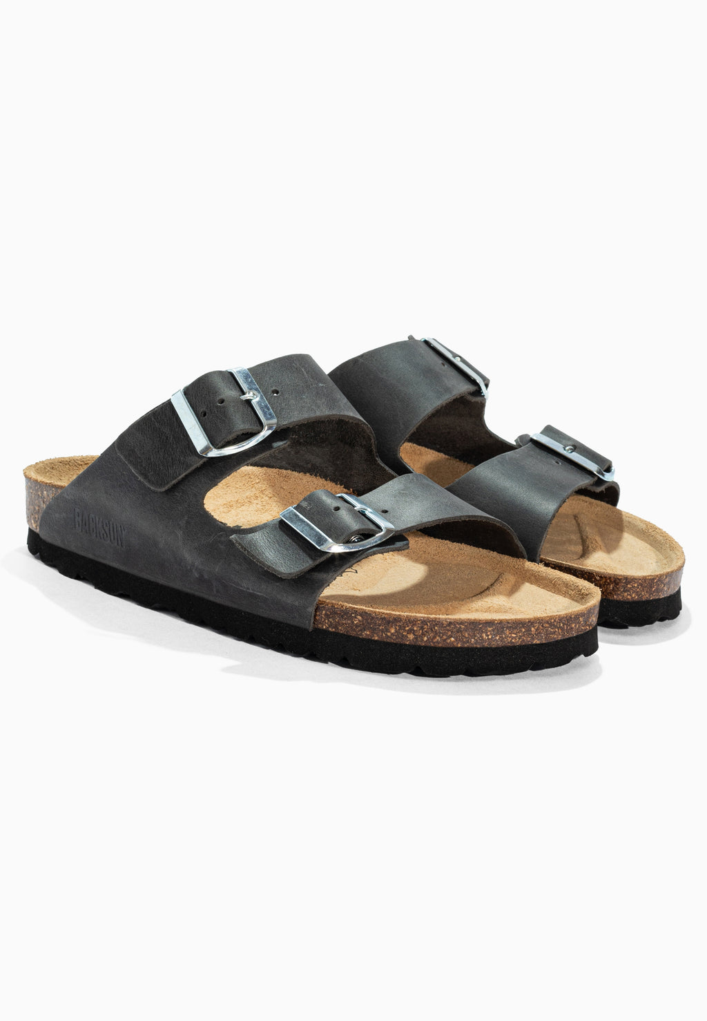 Sandales 2 Brides Bali Anthracite en Cuir