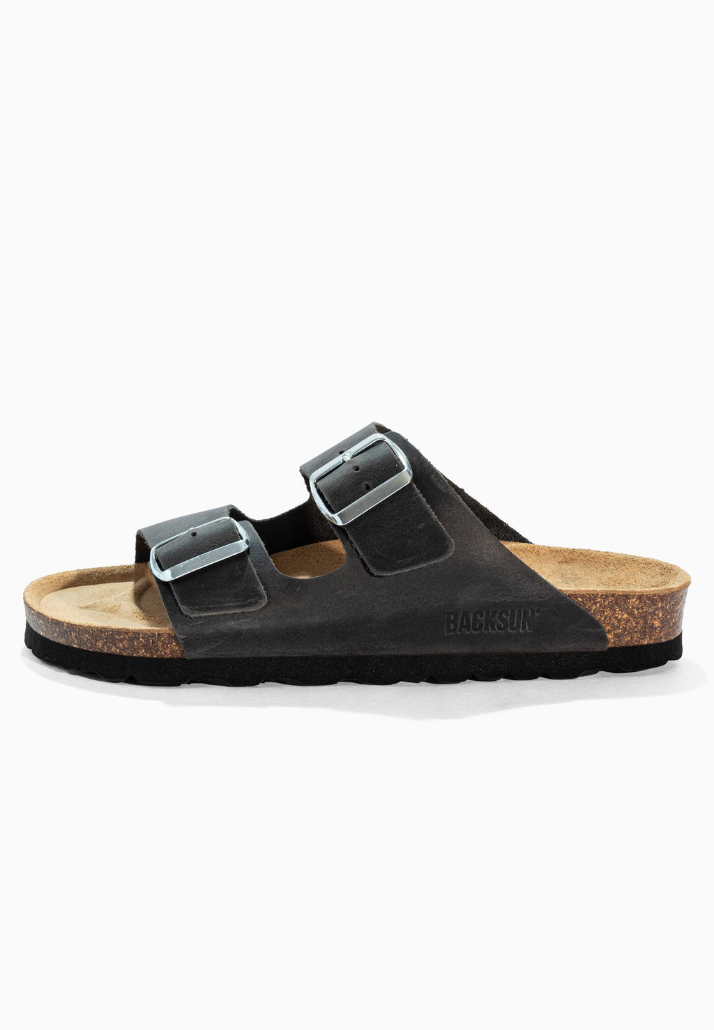 Sandales 2 Brides Bali Anthracite en Cuir