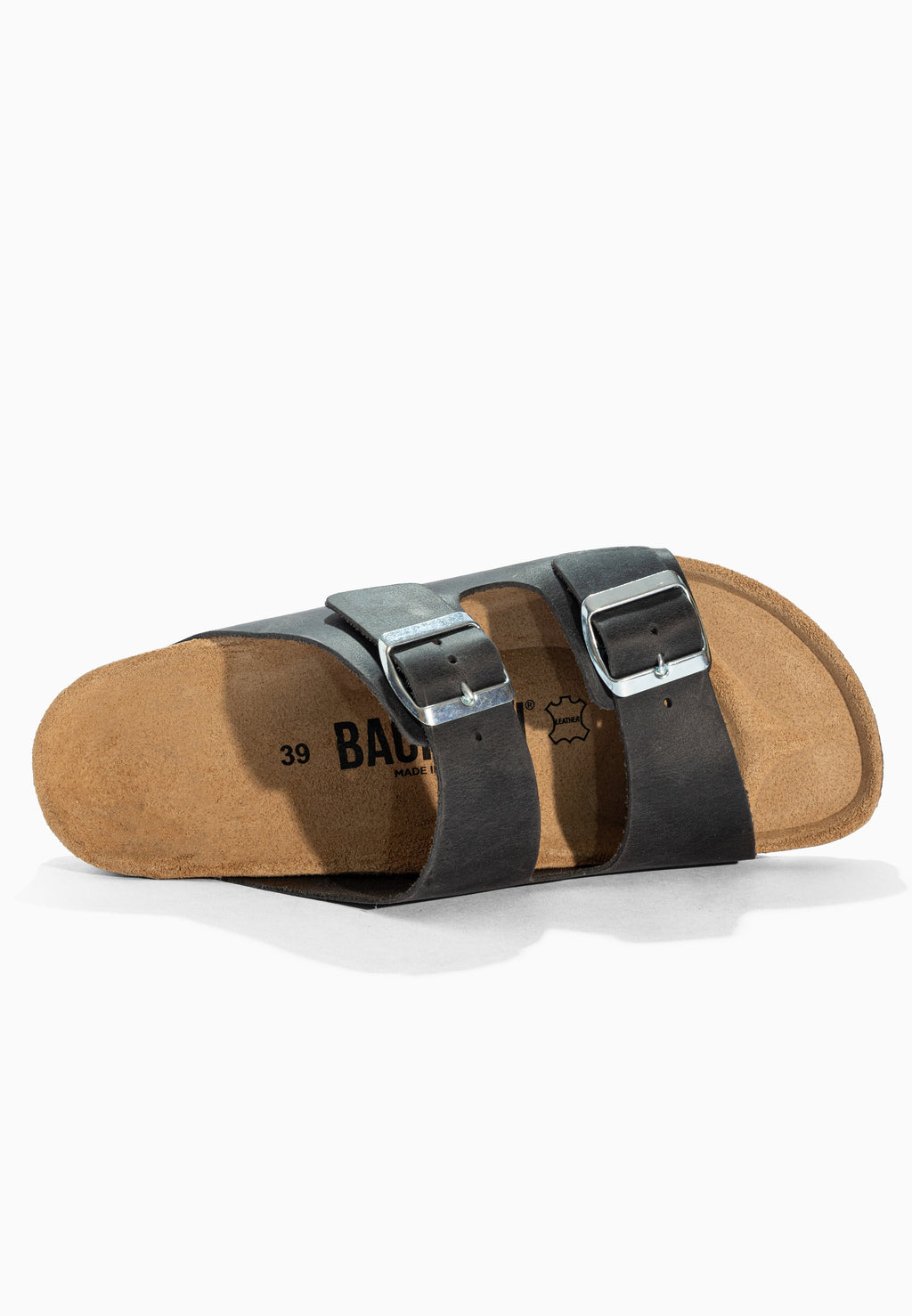 Sandales 2 Brides Bali Anthracite en Cuir