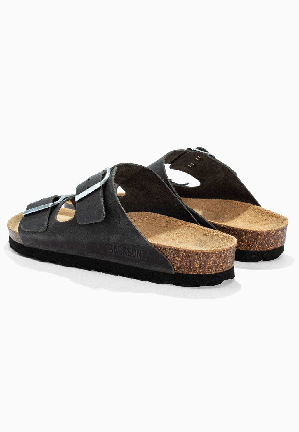 Sandales 2 Brides Bali Anthracite en Cuir