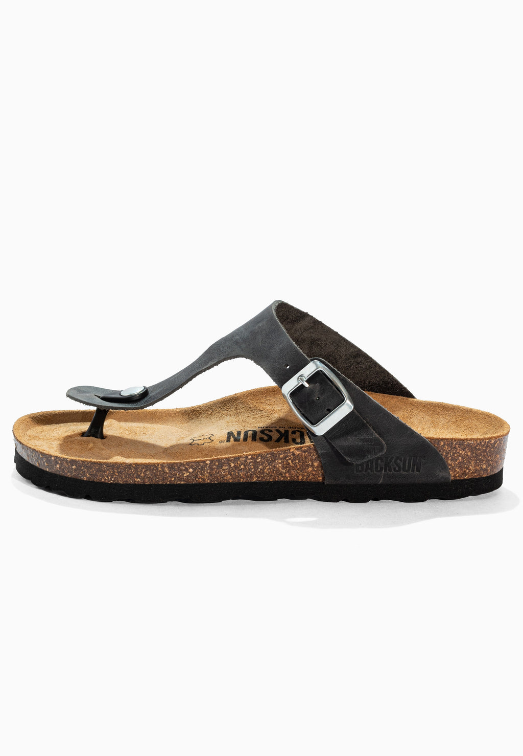 Sandales à Entre-doigts Singapore Anthracite en Cuir