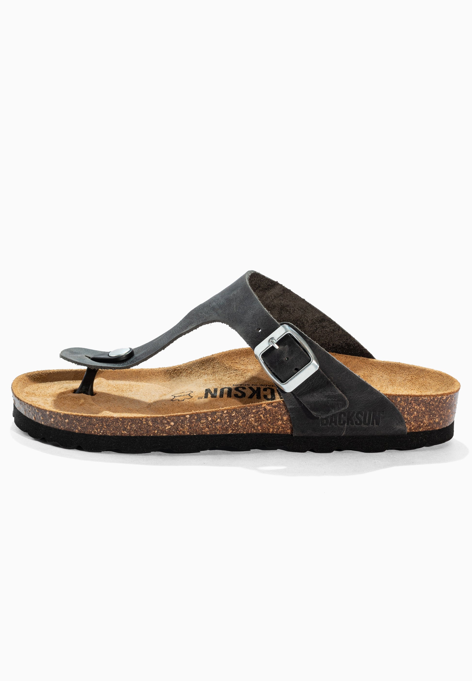 Sandales à Entre-doigts Singapore Anthracite en Cuir