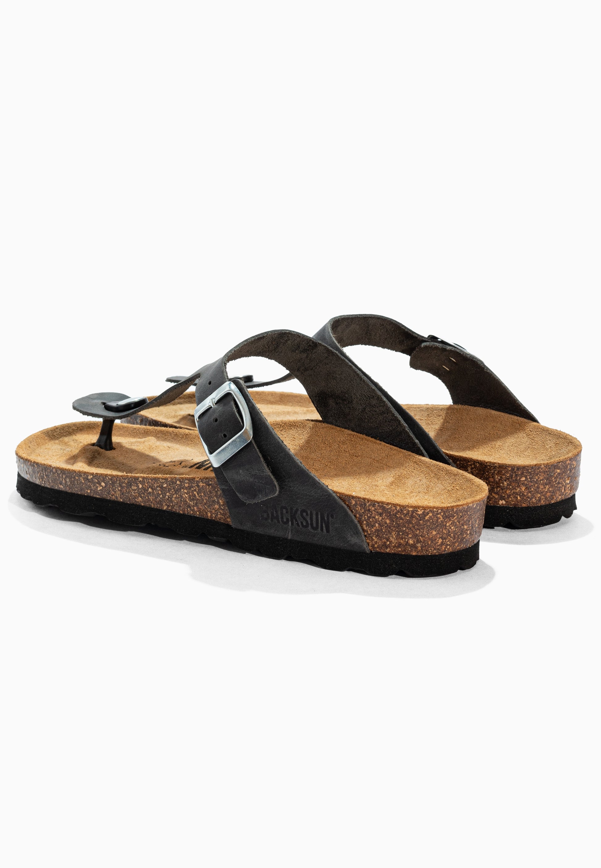 Sandales à Entre-doigts Singapore Anthracite en Cuir