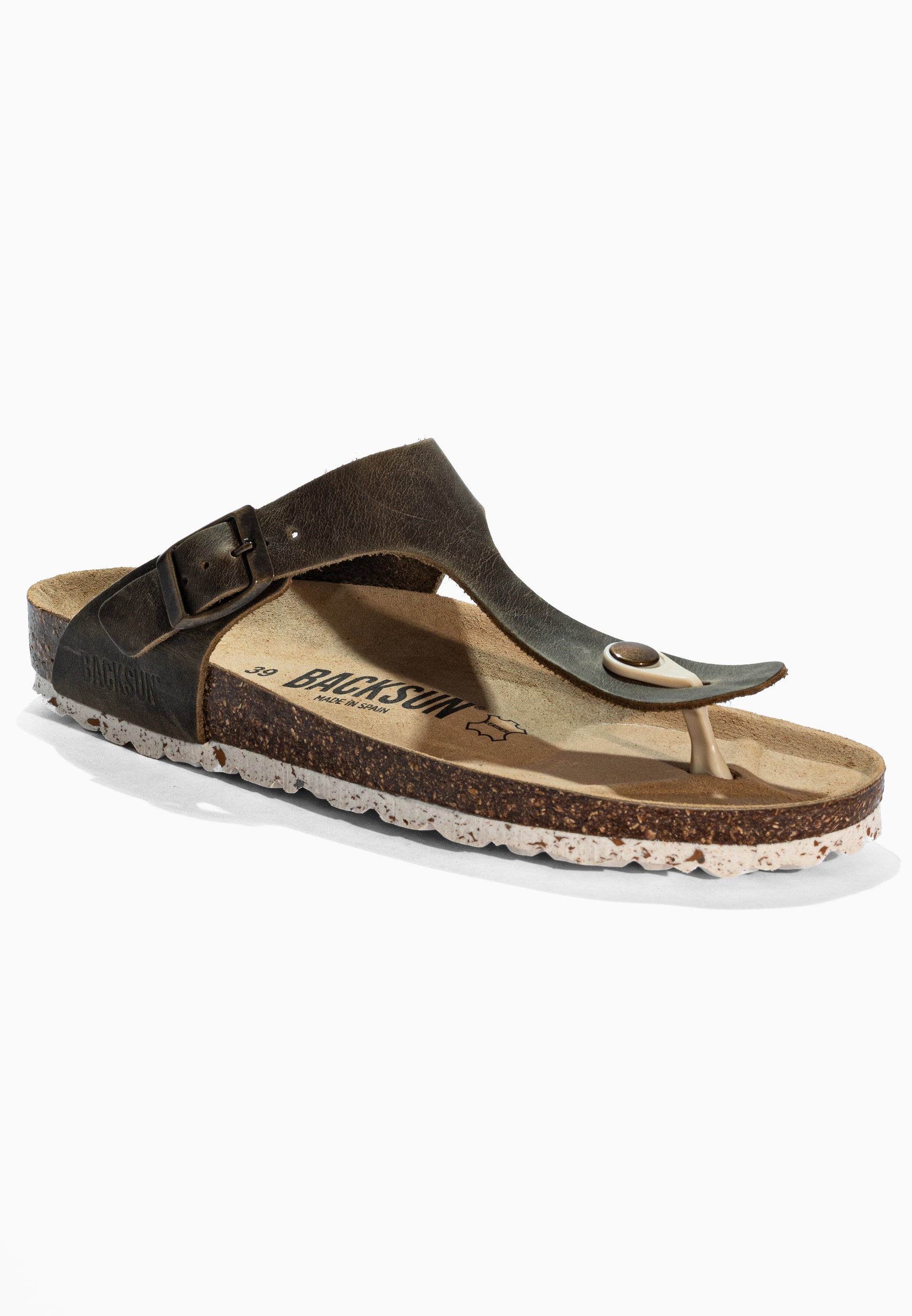 Sandales à Entre-doigts Singapore Marron en Cuir