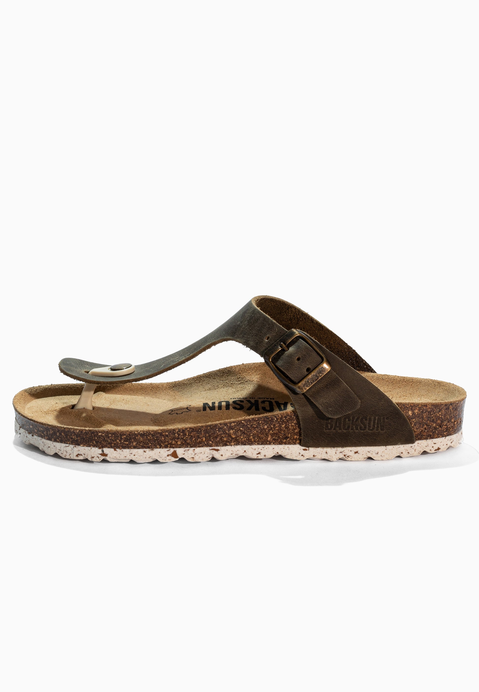 Sandales à Entre-doigts Singapore Marron en Cuir