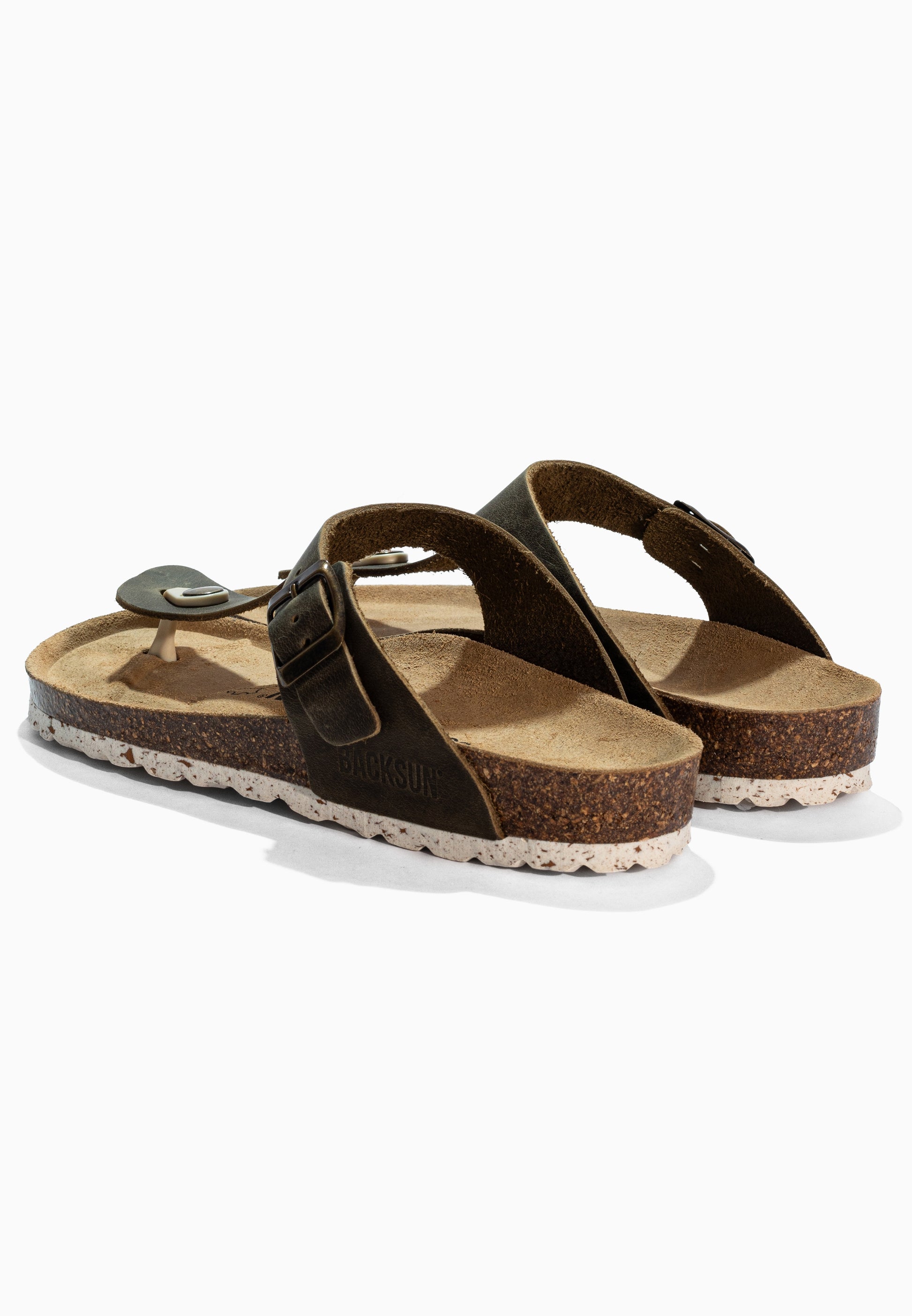 Sandales à Entre-doigts Singapore Marron en Cuir