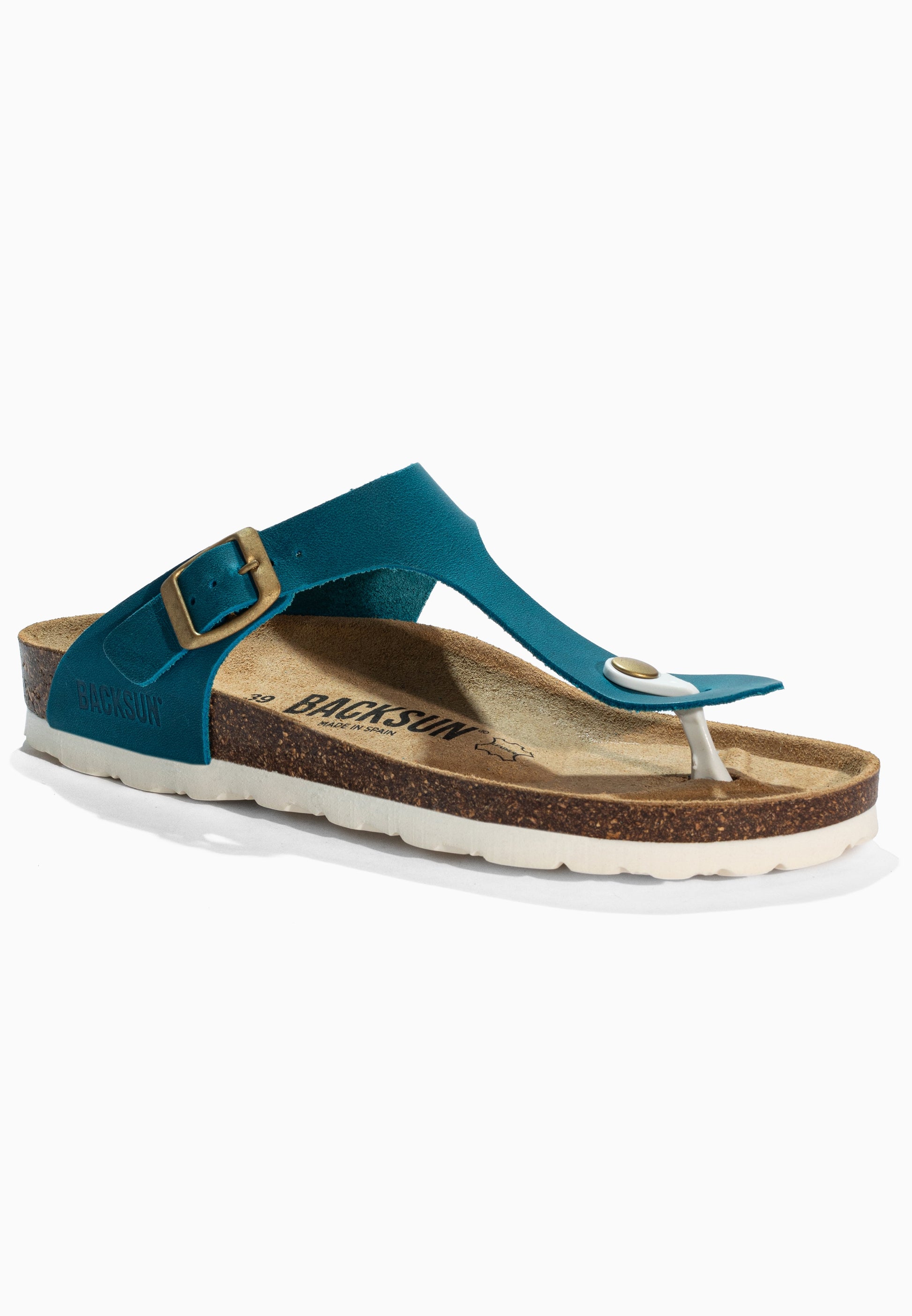 Sandales à Entre-doigts Singapore Bleu en Cuir