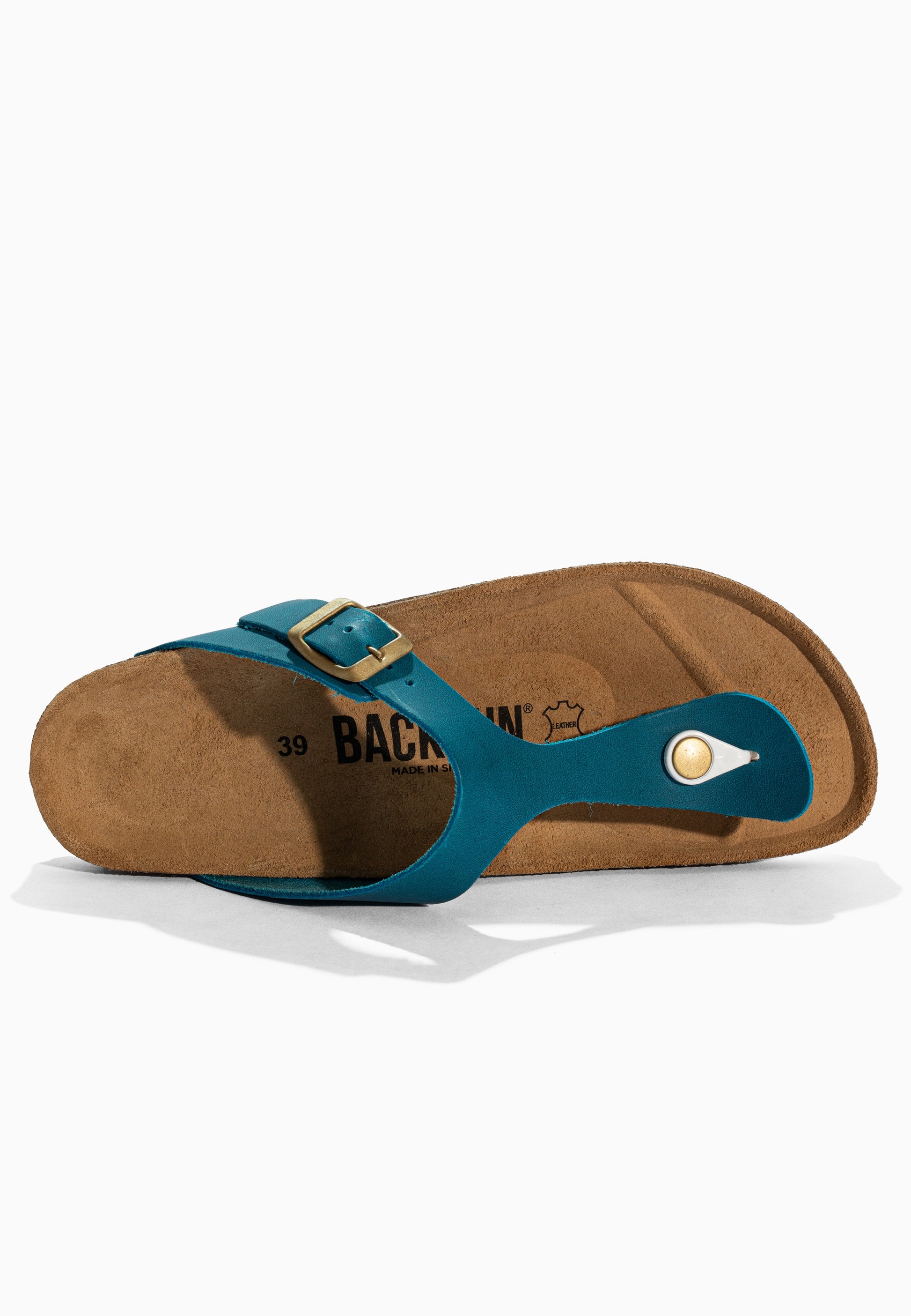 Sandales à Entre-doigts Singapore Bleu en Cuir