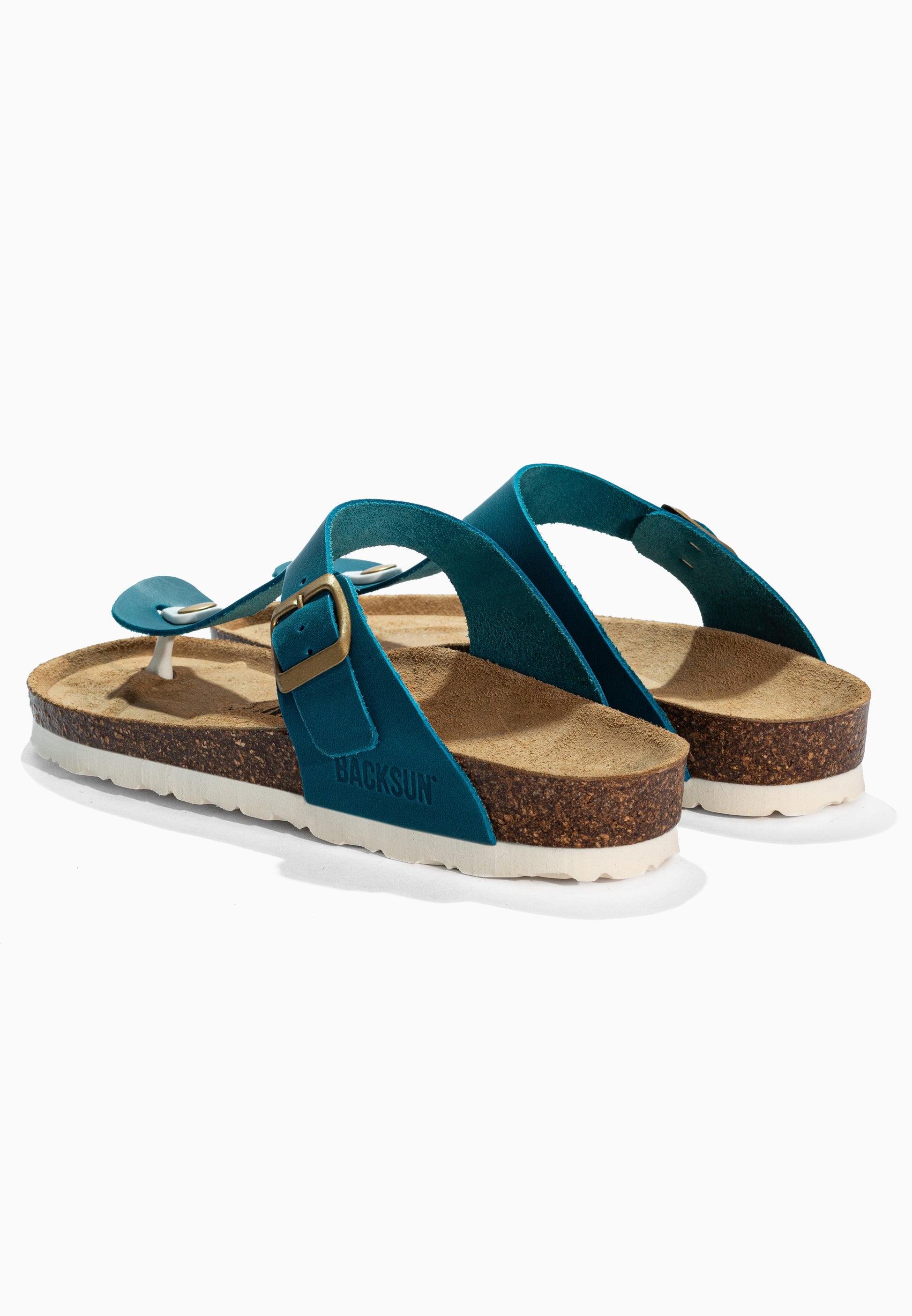 Sandales à Entre-doigts Singapore Bleu en Cuir