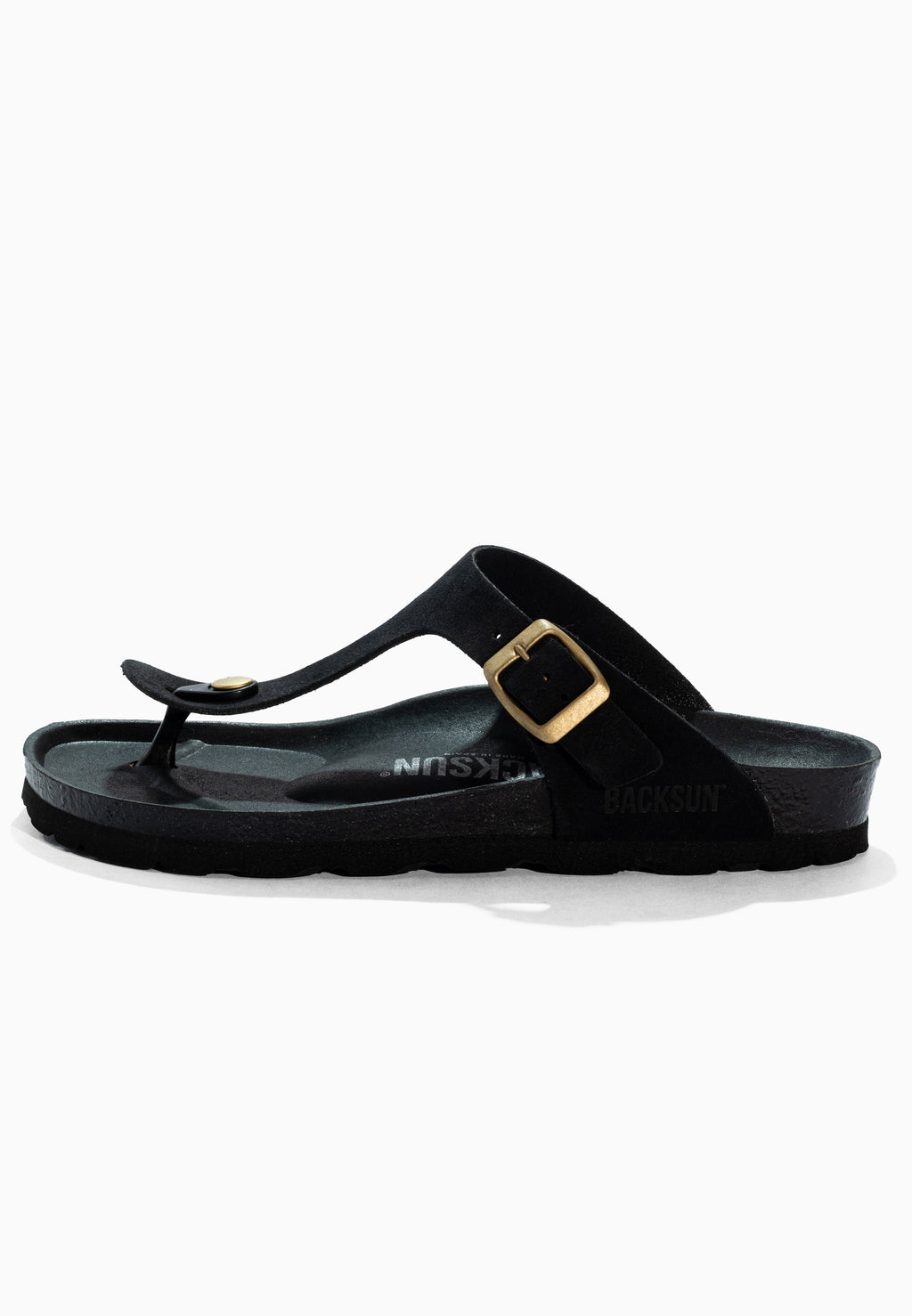 Sandales à Entre-doigts Singapore Noir en Cuir Suédé