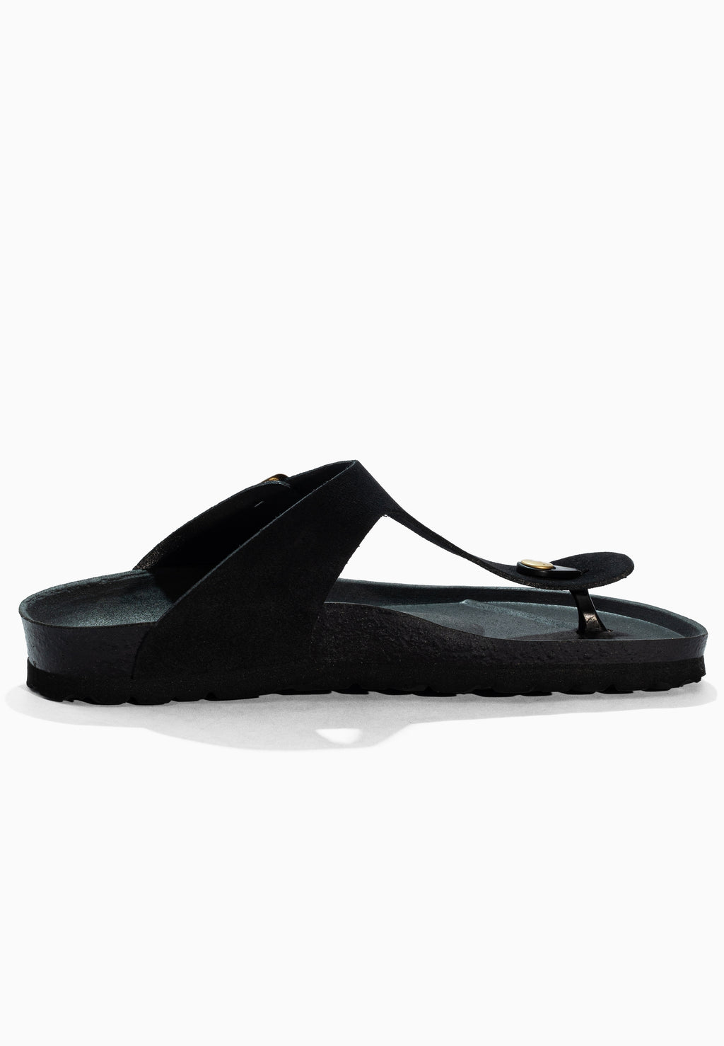 Sandales à Entre-doigts Singapore Noir en Cuir Suédé