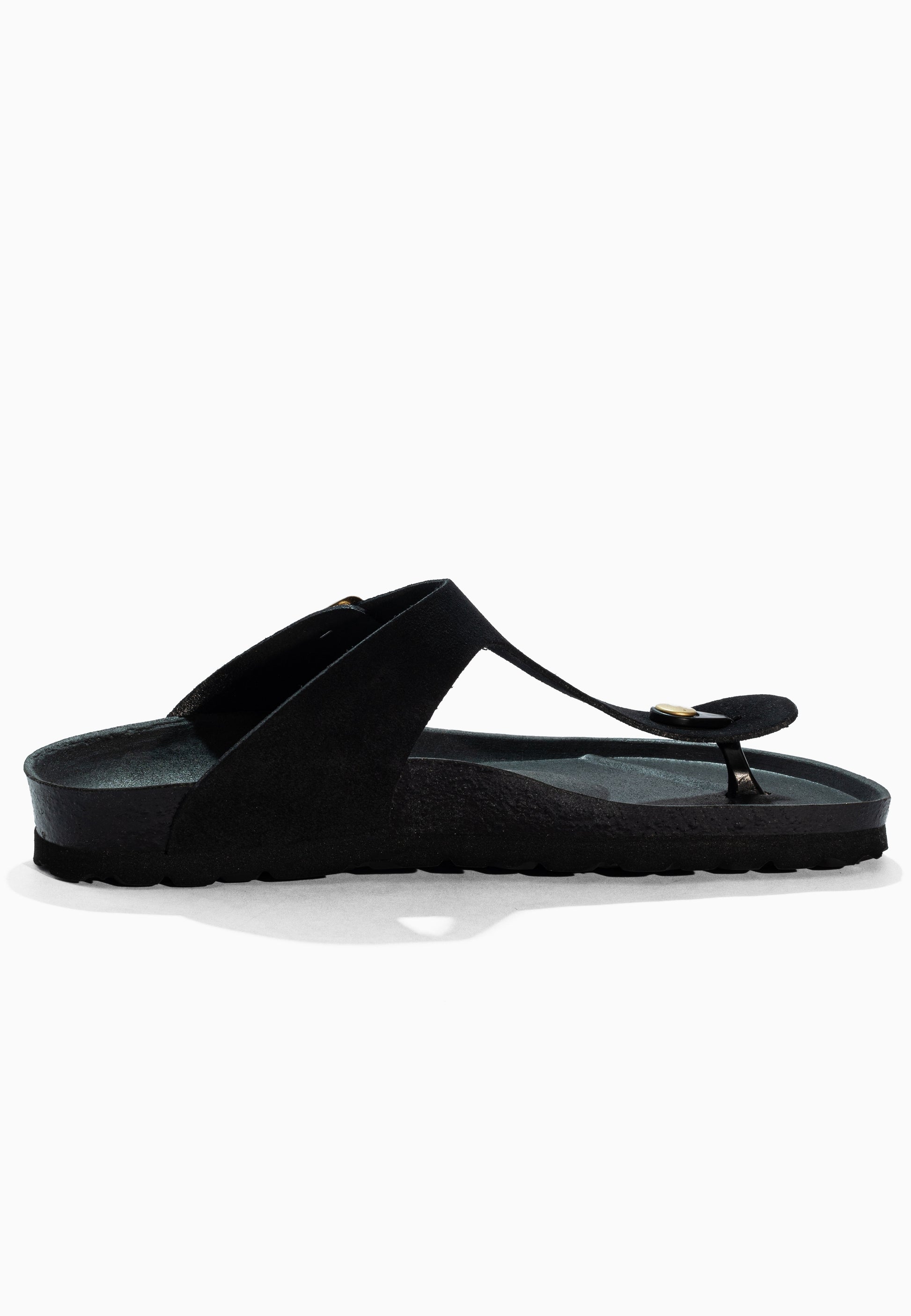 Sandales à Entre-doigts Singapore Noir en Cuir Suédé