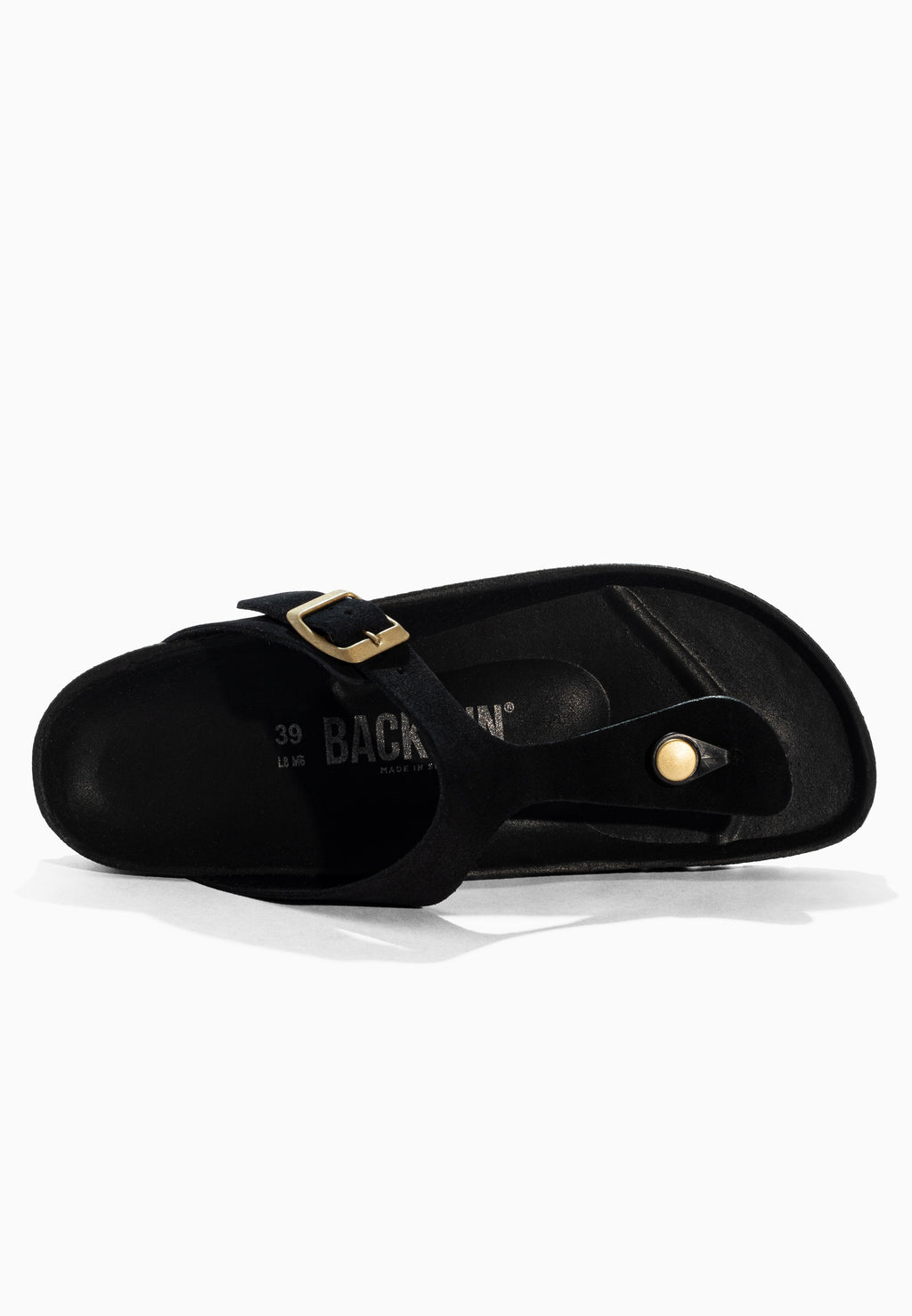 Sandales à Entre-doigts Singapore Noir en Cuir Suédé