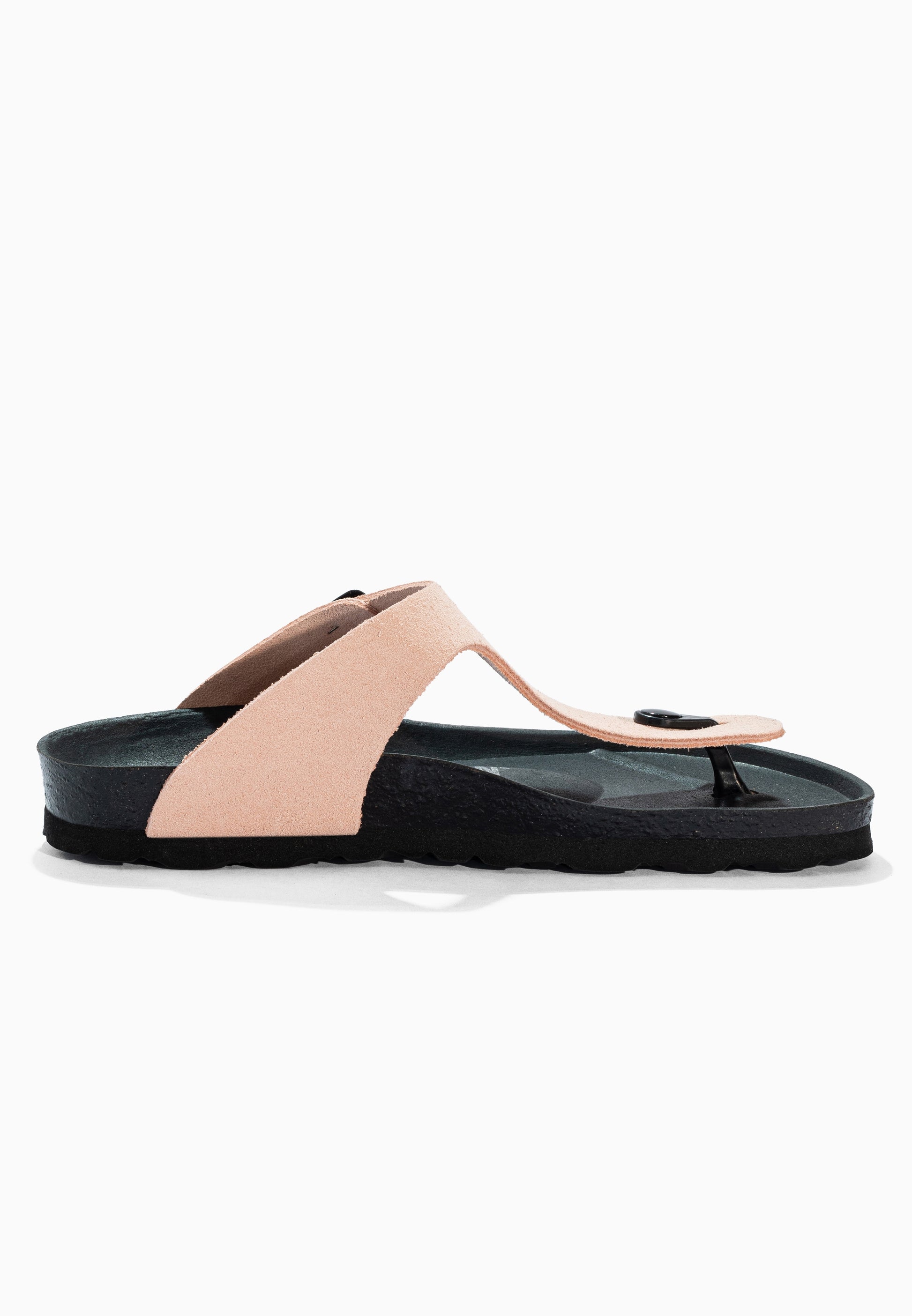 Sandales à Entre-doigts Singapore Beige en Cuir Suédé