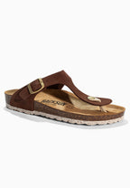 Singapore – Zehentrenner-Sandalen aus braunem Wildleder