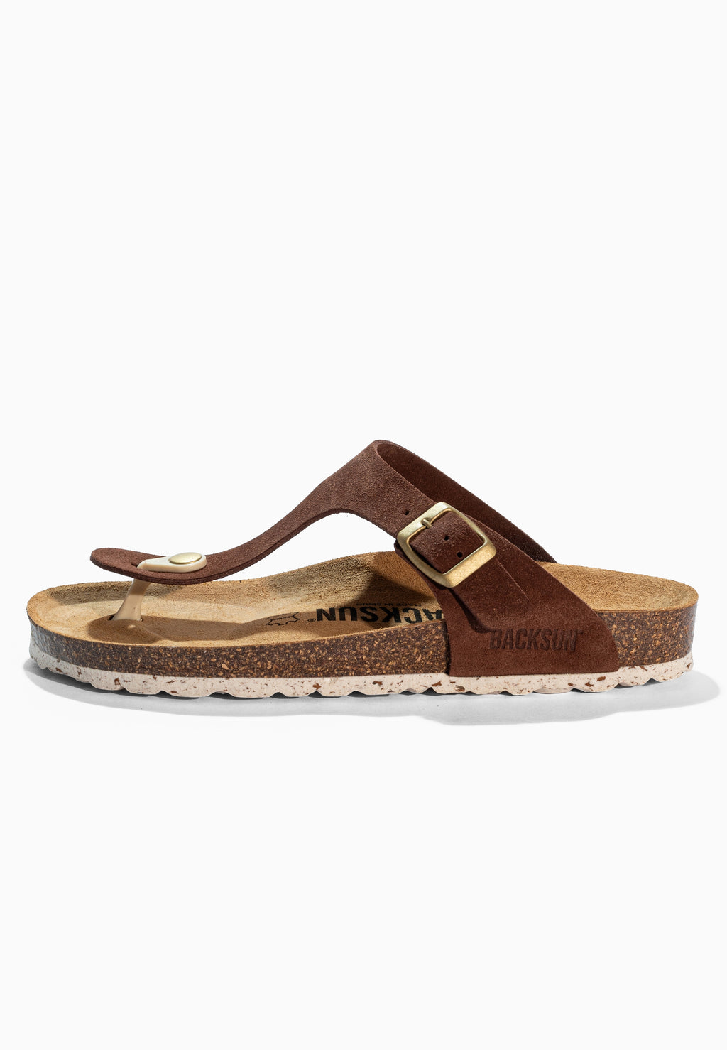 Sandales à Entre-doigts Singapore Marron en Cuir Suédé