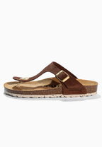 Singapore – Zehentrenner-Sandalen aus braunem Wildleder