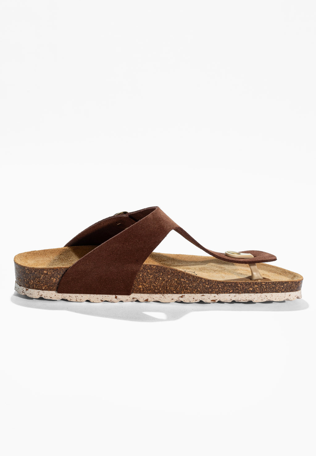 Sandales à Entre-doigts Singapore Marron en Cuir Suédé
