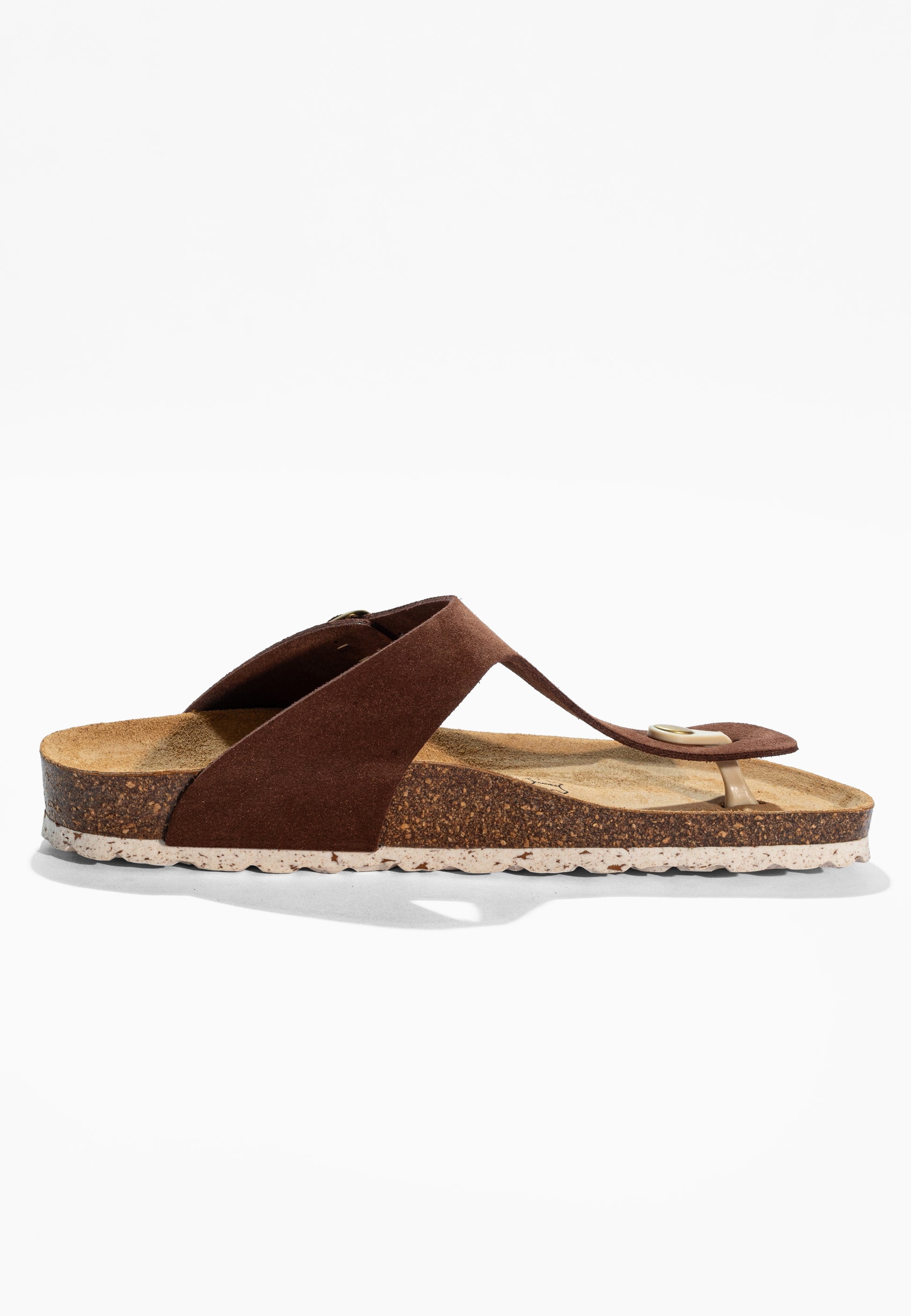 Sandales à Entre-doigts Singapore Marron en Cuir Suédé
