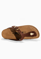 Singapore – Zehentrenner-Sandalen aus braunem Wildleder