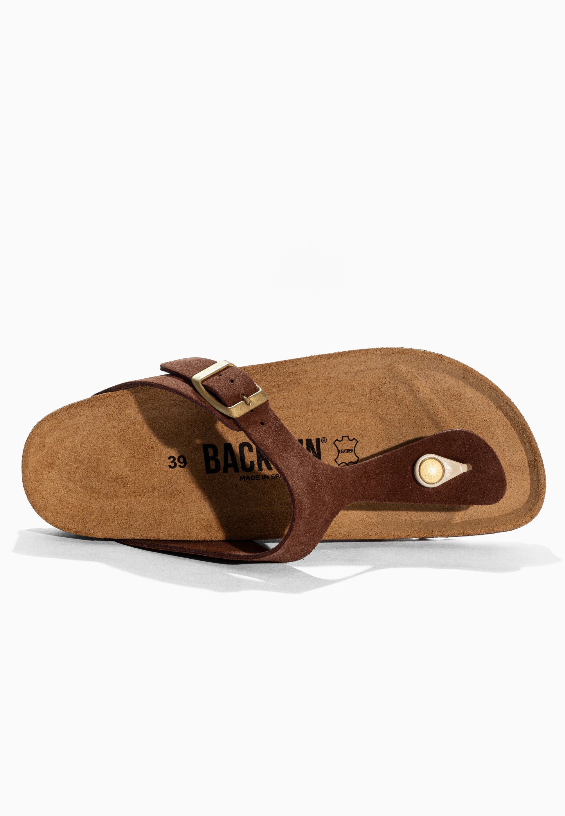 Sandales à Entre-doigts Singapore Marron en Cuir Suédé