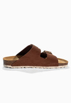 Sandales 2 Brides Bali Marron en Cuir Suédé