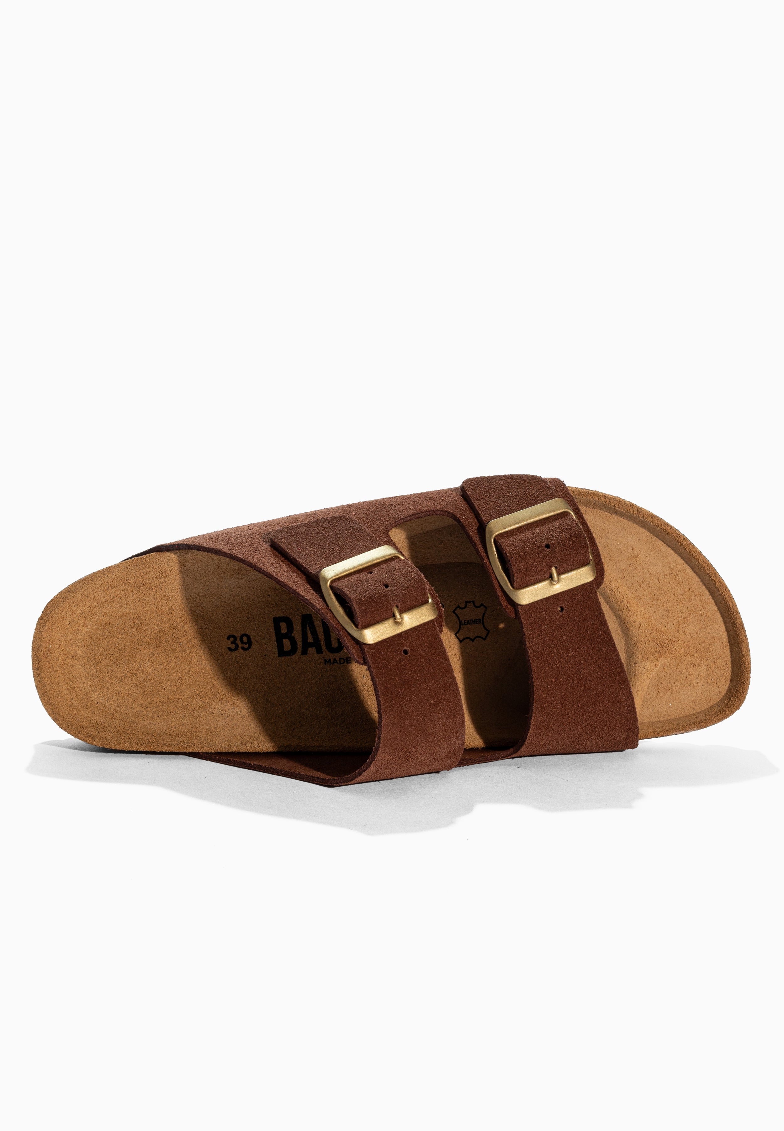 Sandales 2 Brides Bali Marron en Cuir Suédé