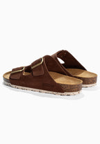 Sandales 2 Brides Bali Marron en Cuir Suédé