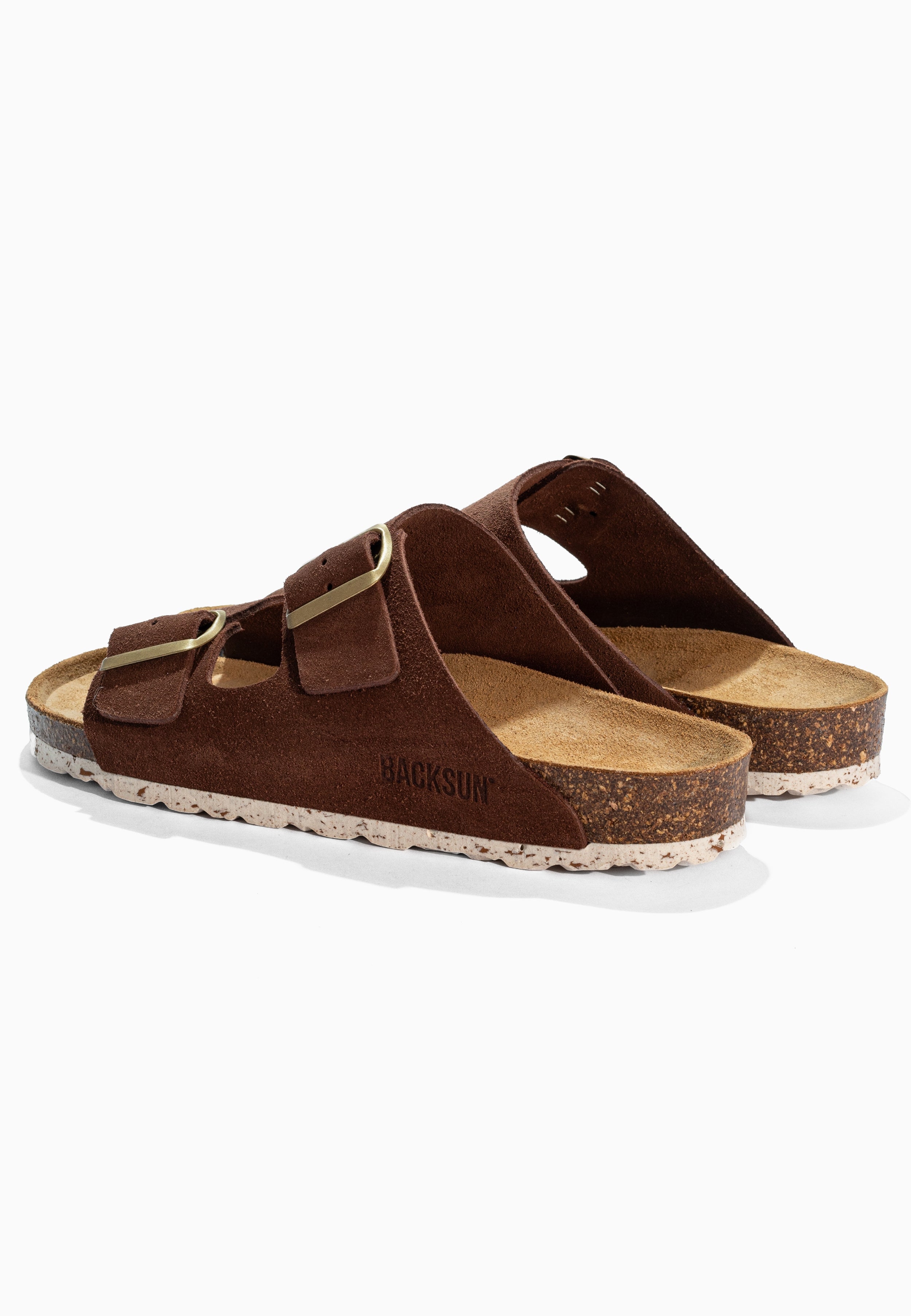 Sandales 2 Brides Bali Marron en Cuir Suédé