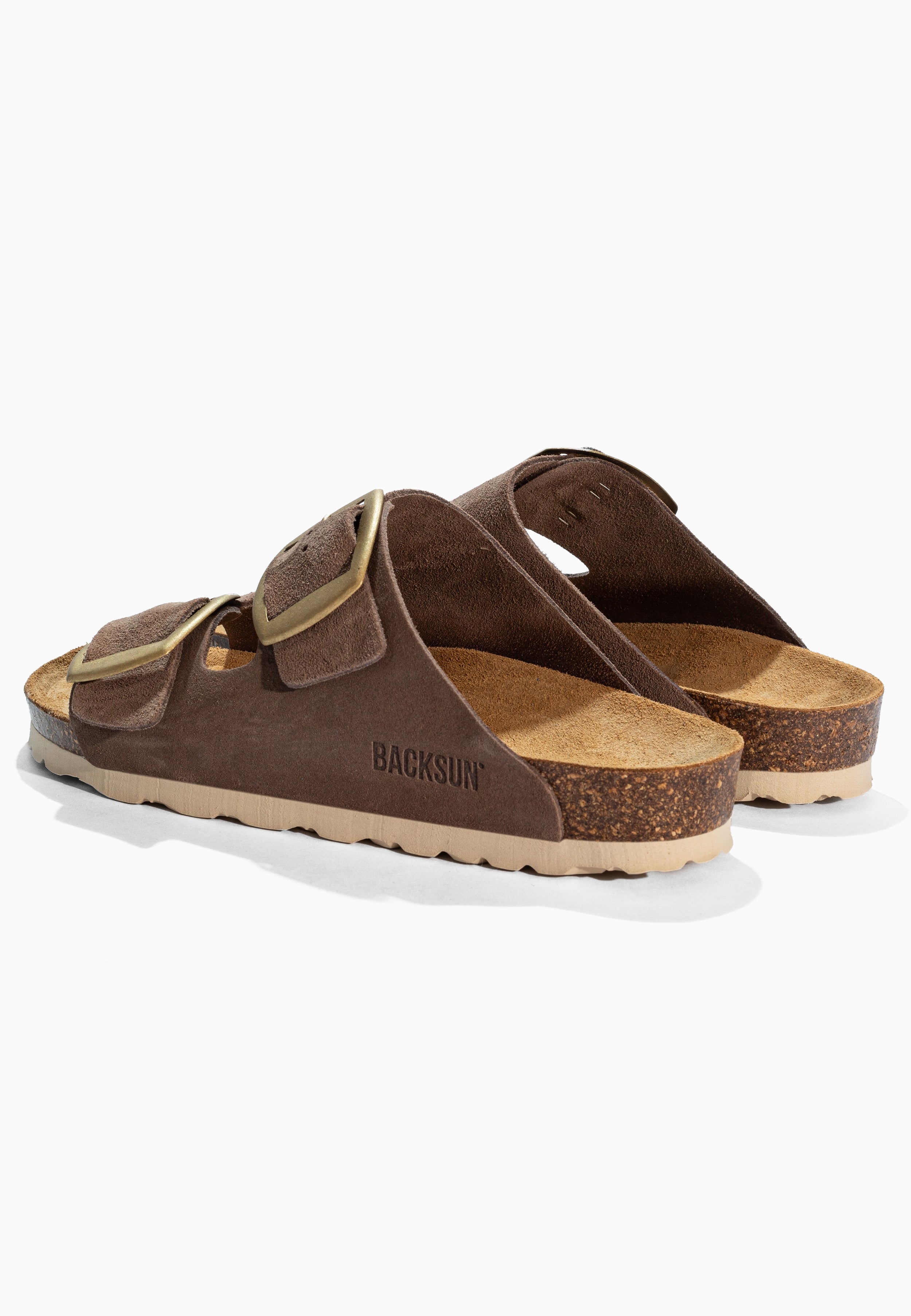 Sandales 2 Brides Londrina Beige en Cuir Suédé