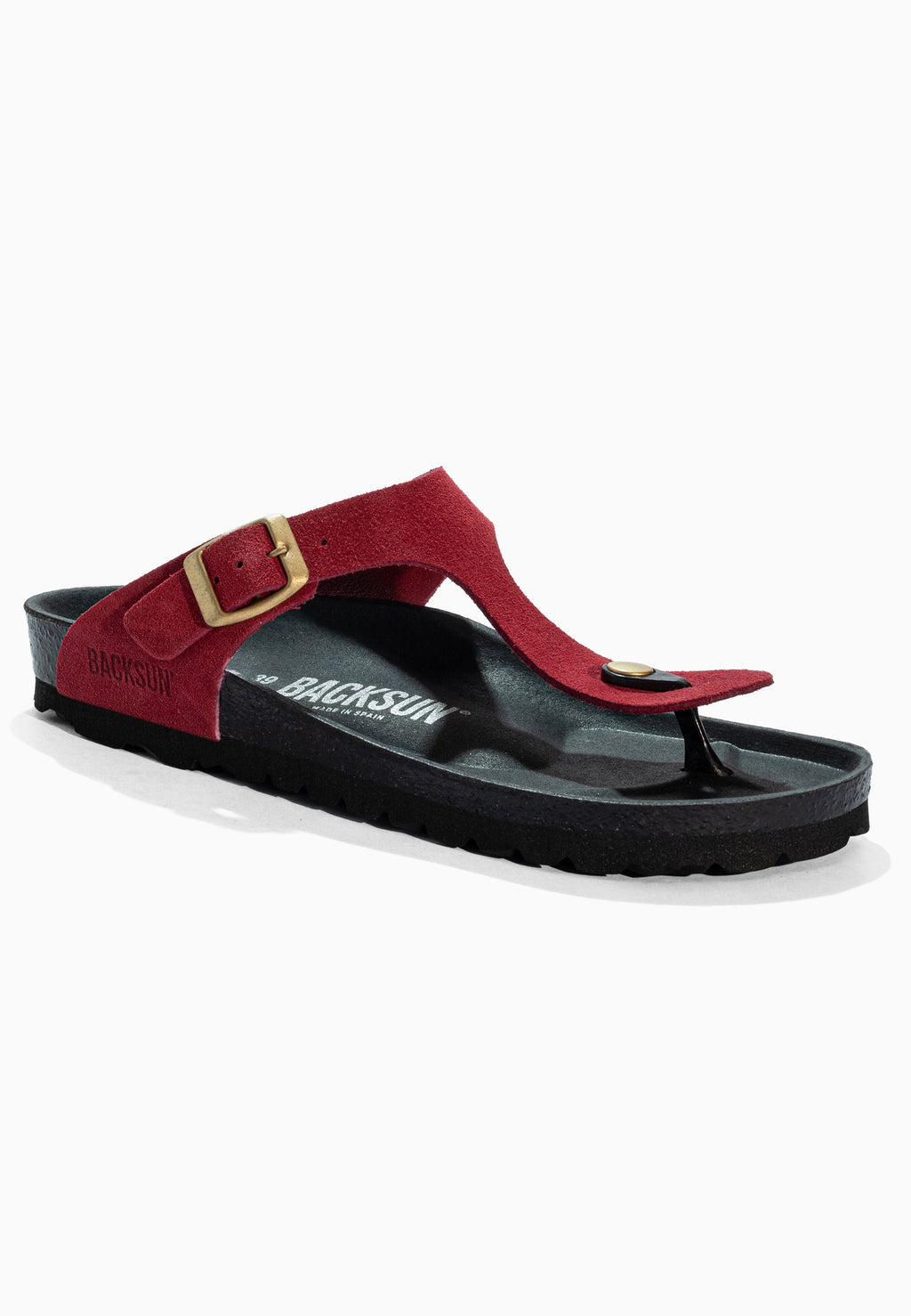 Sandales à Entre-doigts Singapore Bordeaux en Cuir Suédé