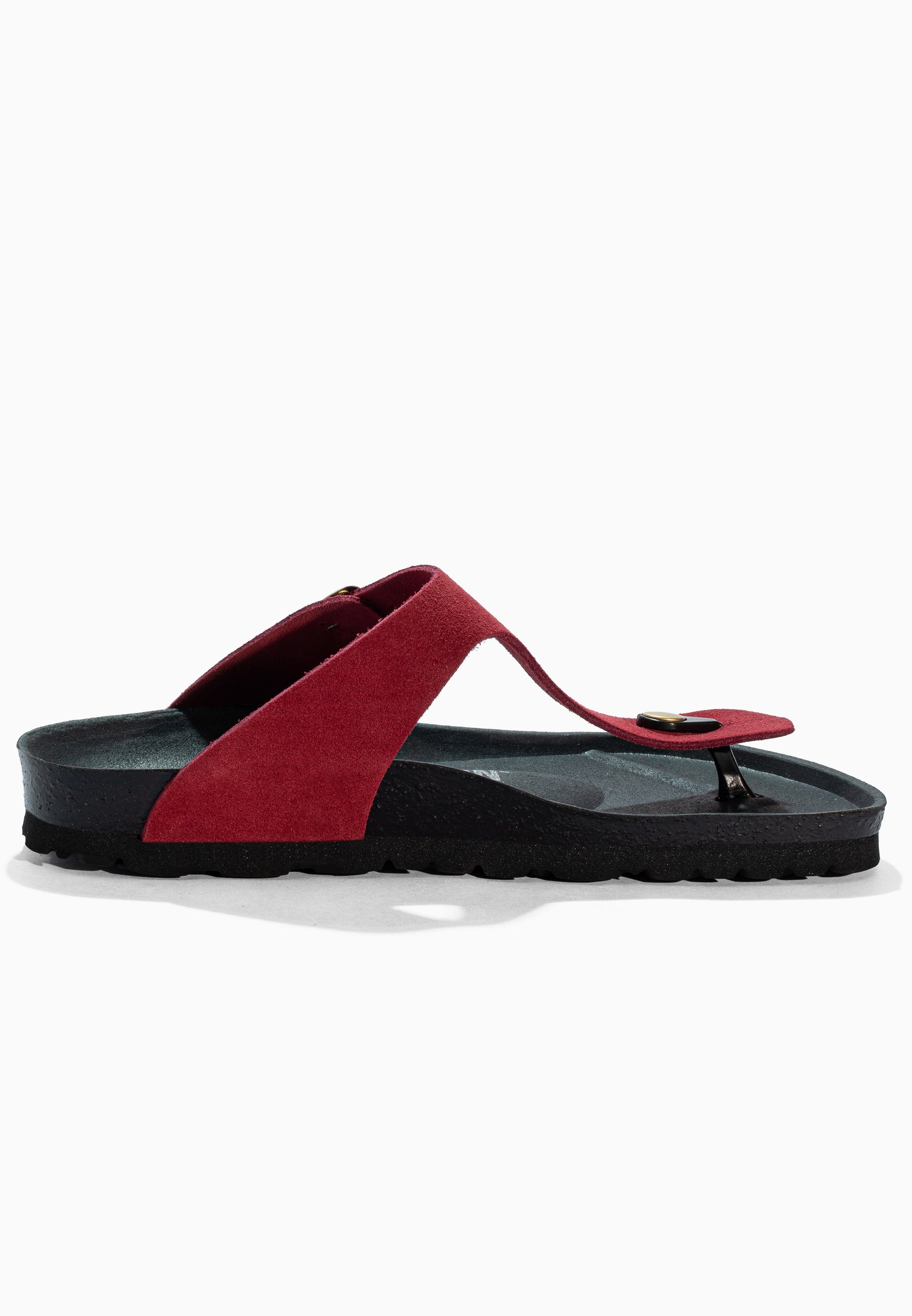 Sandales à Entre-doigts Singapore Bordeaux en Cuir Suédé