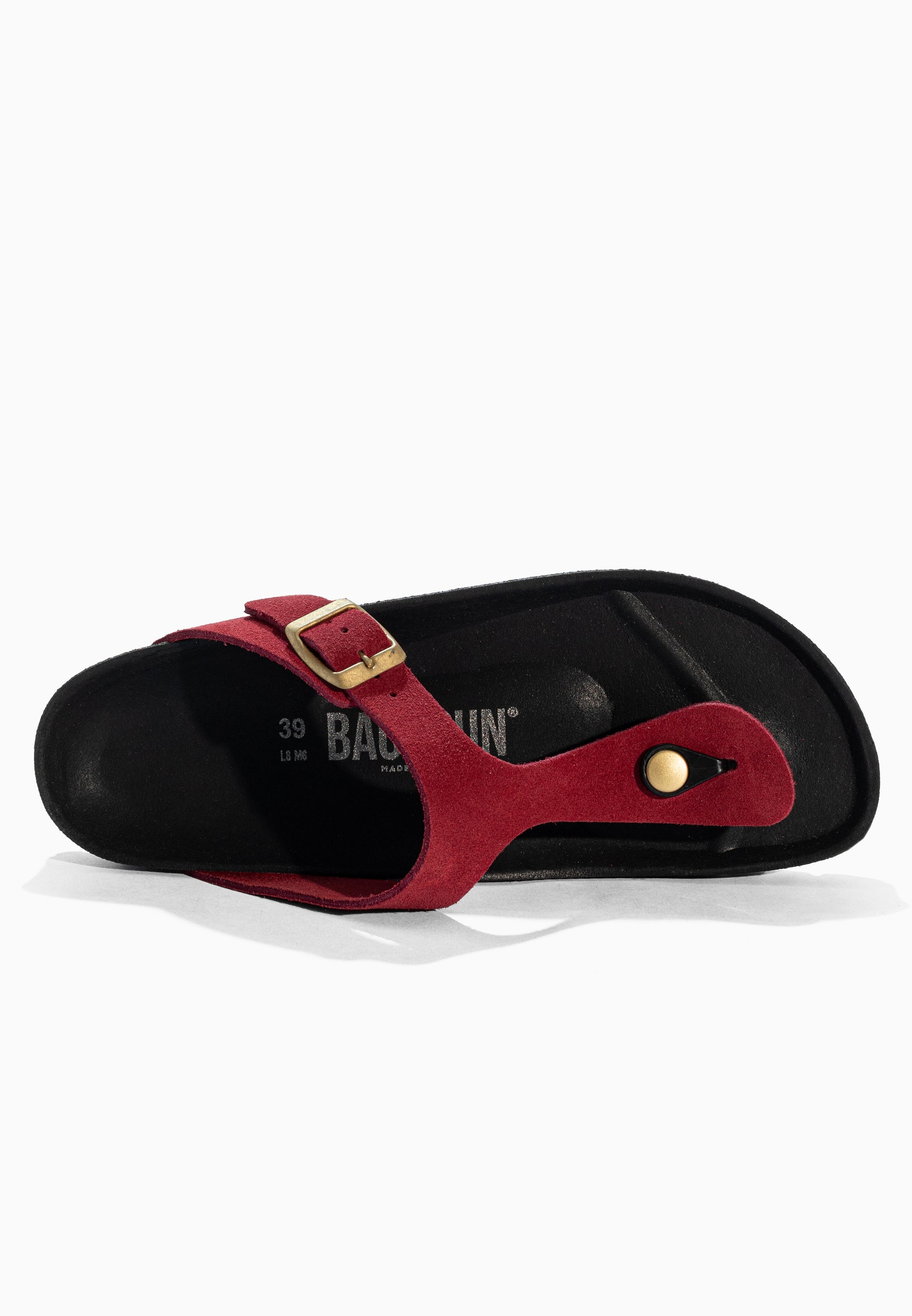Sandales à Entre-doigts Singapore Bordeaux en Cuir Suédé