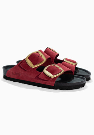 Sandales 2 Brides Londrina Bordeaux en Cuir Suédé