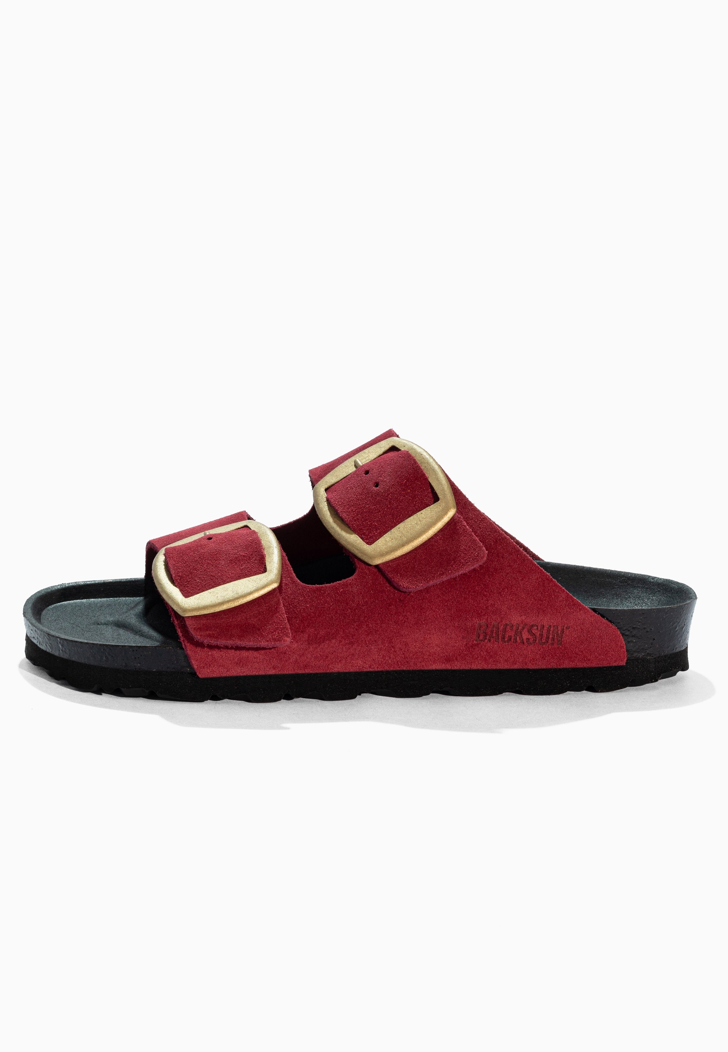 Sandales 2 Brides Londrina Bordeaux en Cuir Suédé
