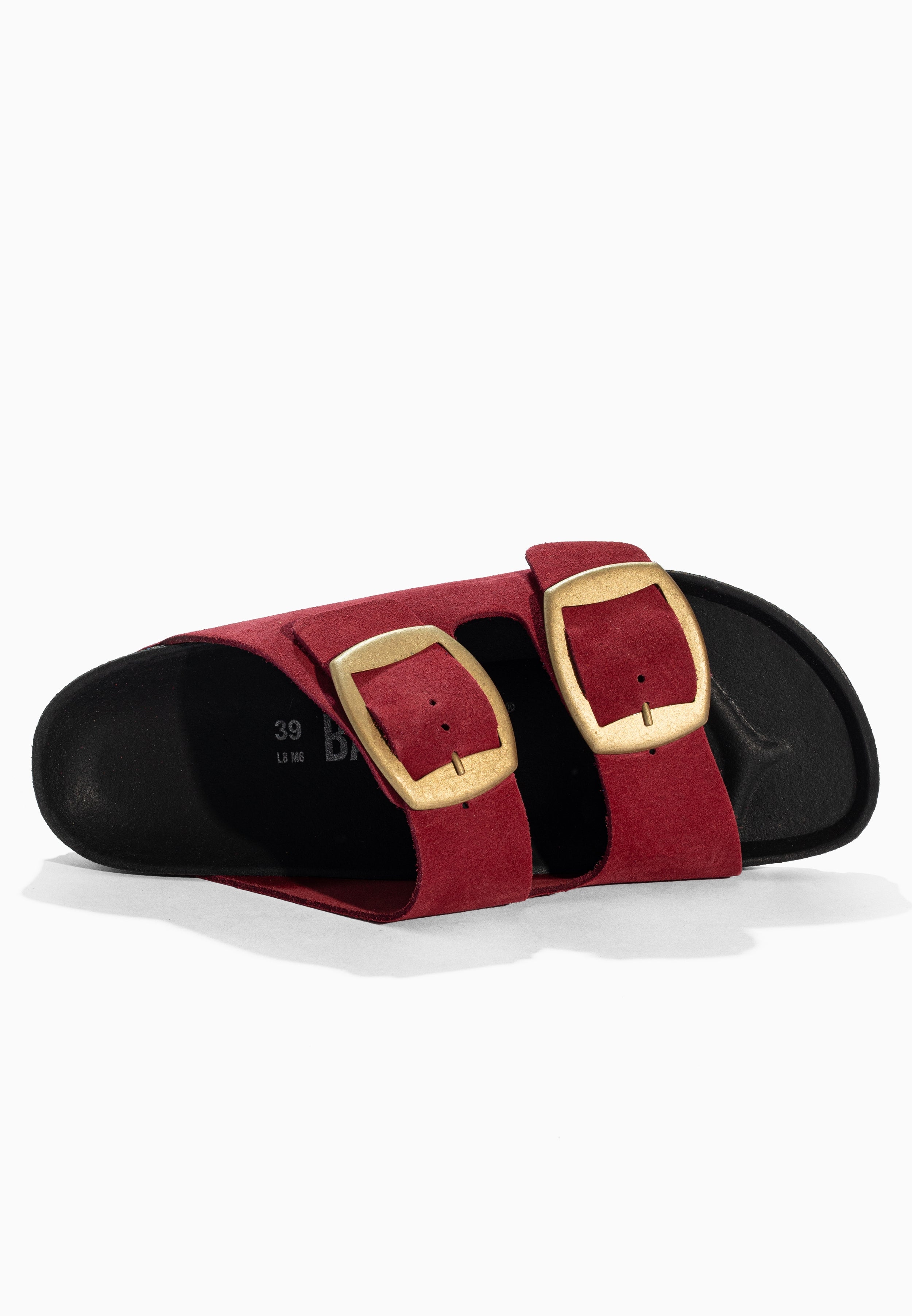 Sandales 2 Brides Londrina Bordeaux en Cuir Suédé
