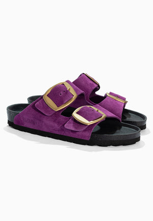 Sandales 2 Brides Londrina Violet en Cuir Suédé