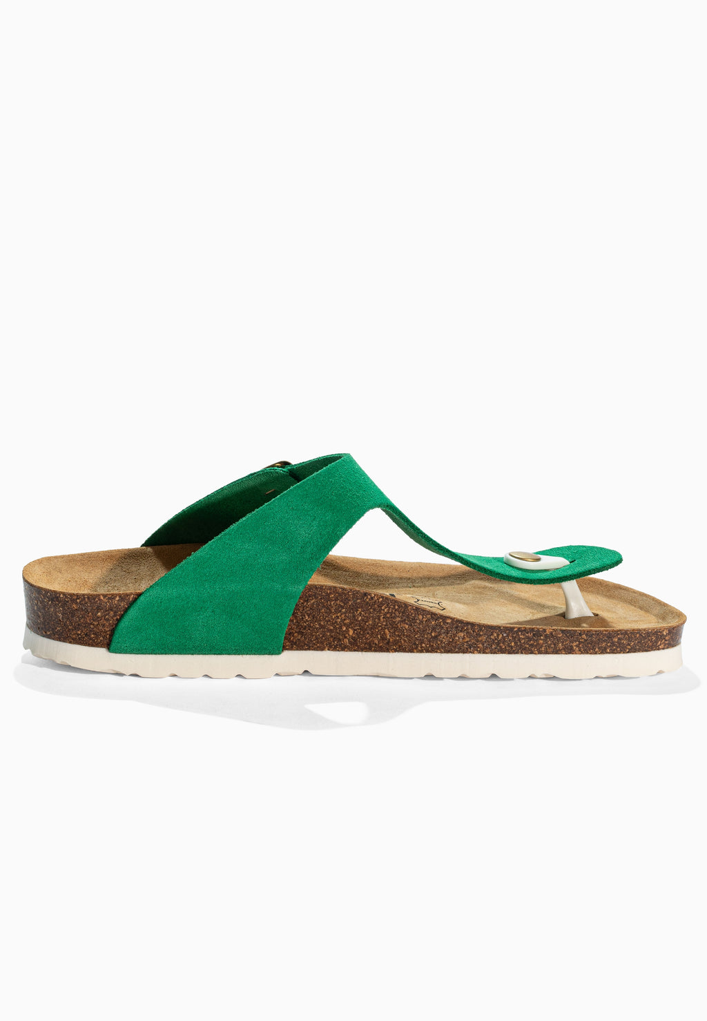 Sandales à Entre-doigts Singapore Vert en Cuir Suédé