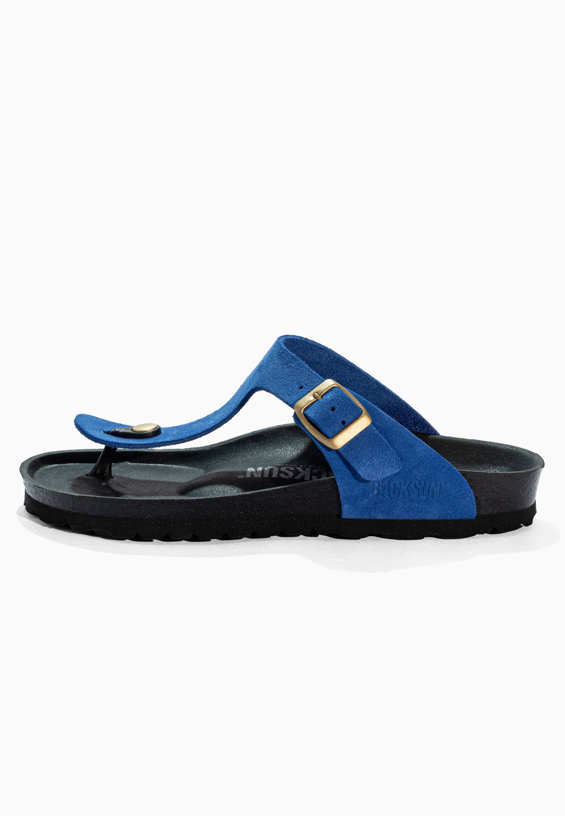 Sandales à Entre-doigts Singapore Bleu en Cuir Suédé