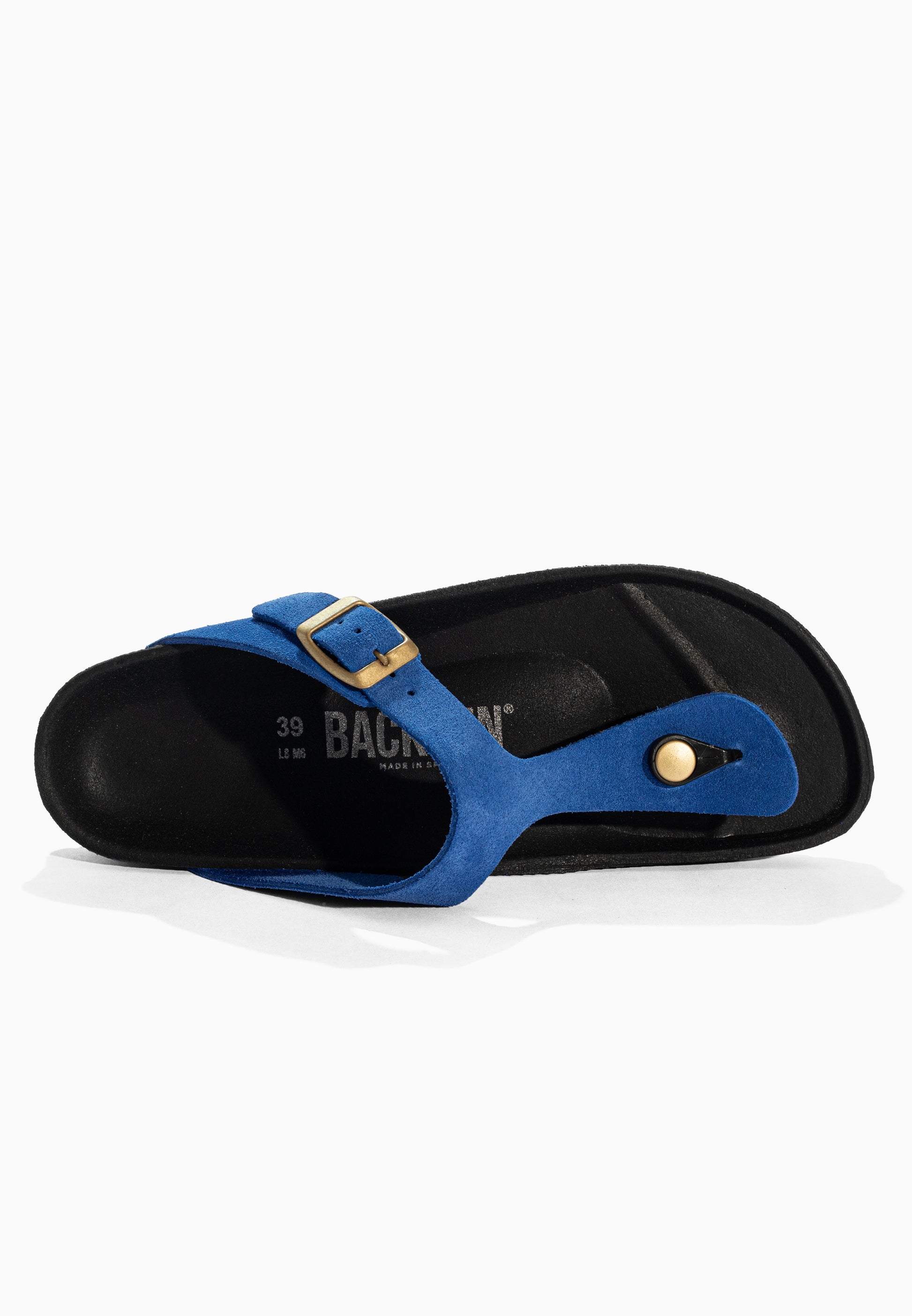 Sandales à Entre-doigts Singapore Bleu en Cuir Suédé