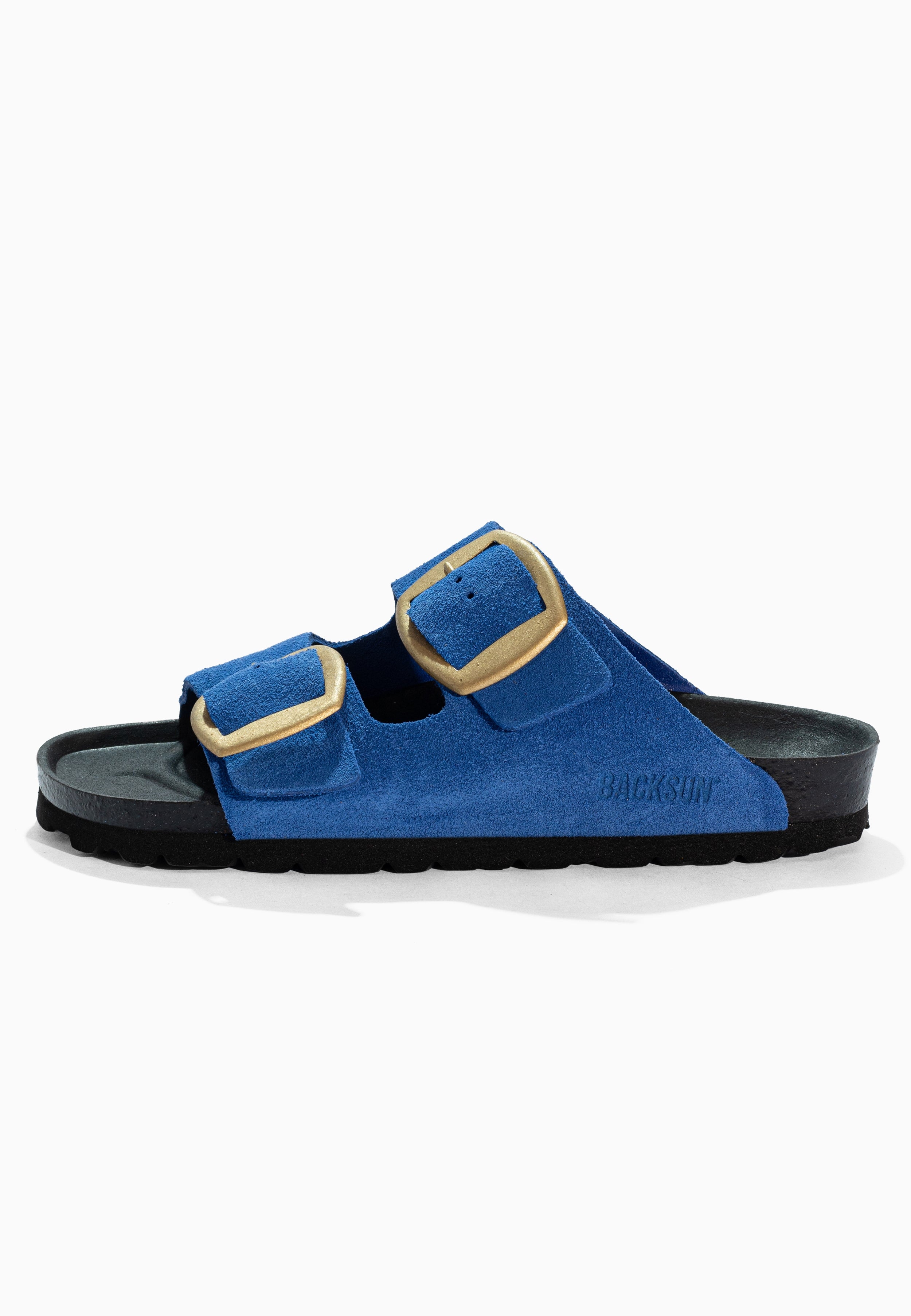 Sandales 2 Brides Londrina Bleu en Cuir Suédé