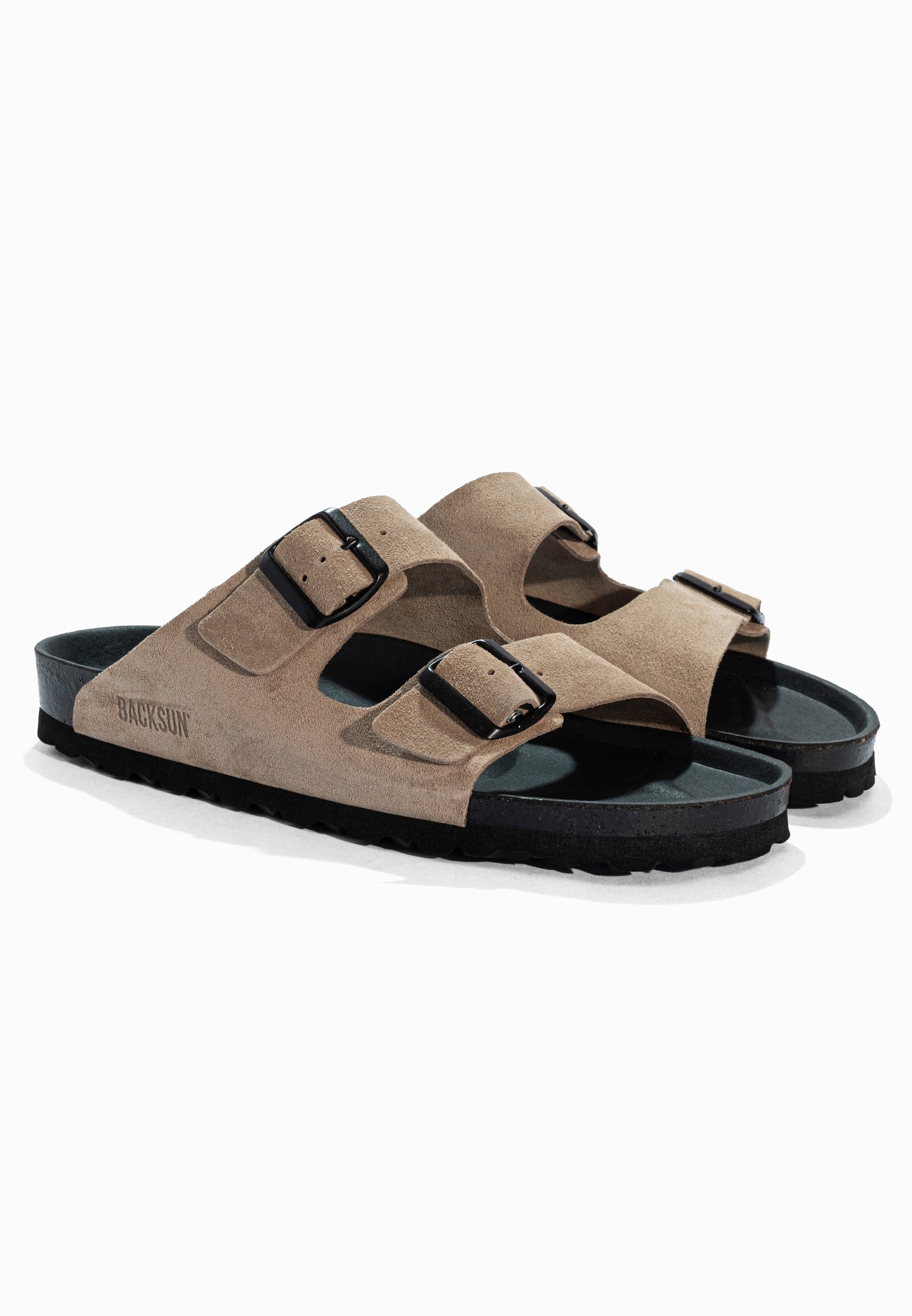 Sandales 2 Brides Bali Beige en Cuir Suédé