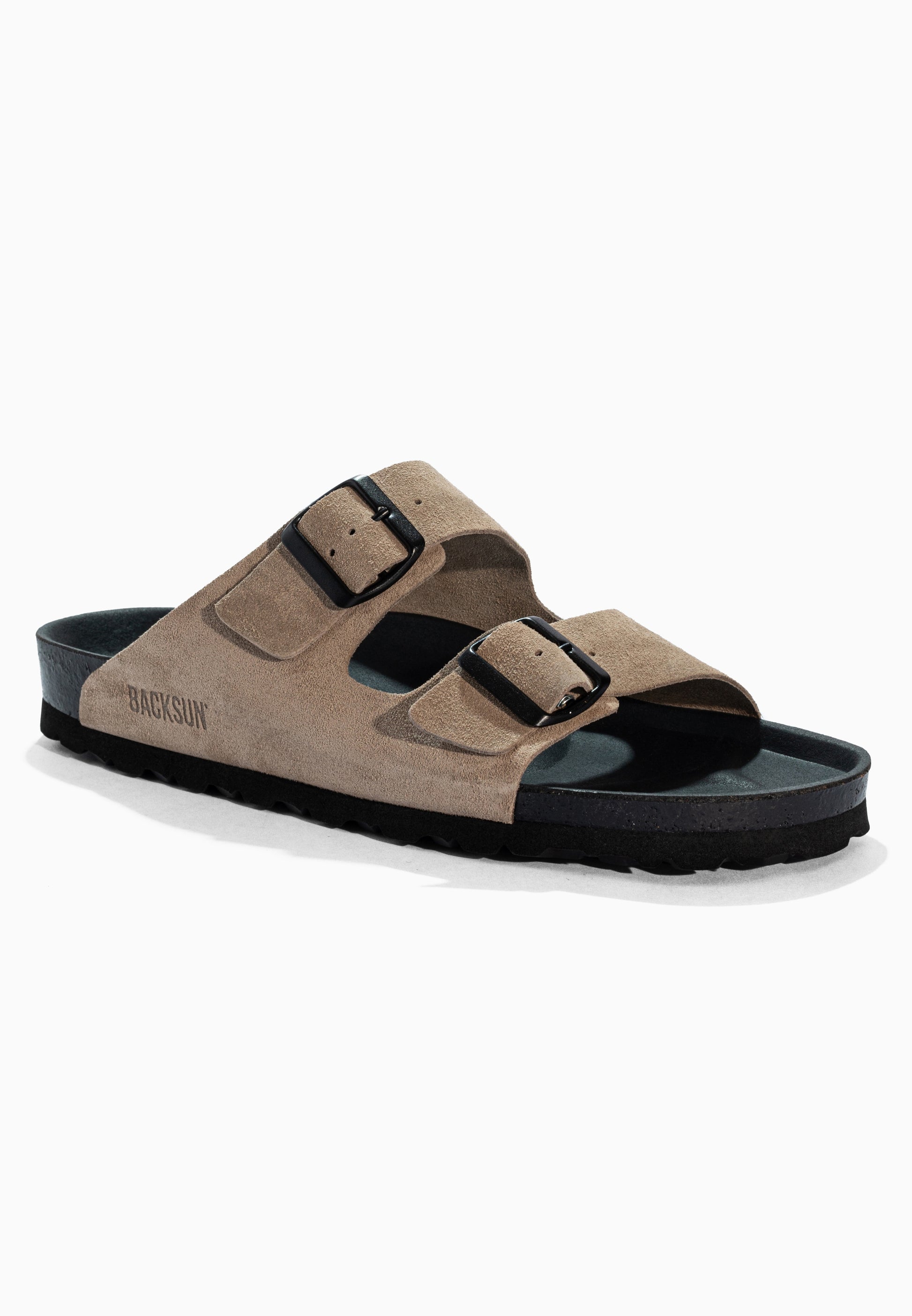 Sandales 2 Brides Bali Beige en Cuir Suédé