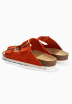 Sandales 2 Brides Bali Orange en Cuir Suédé