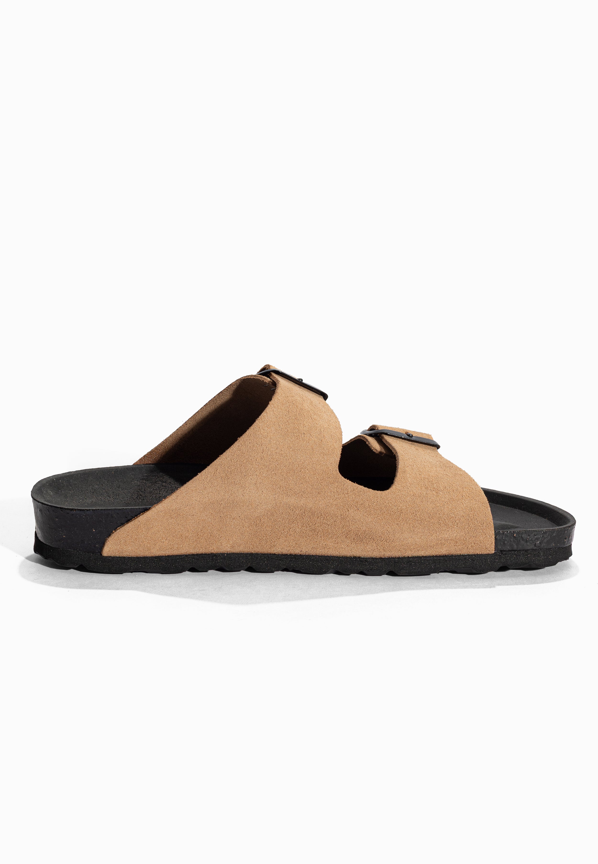 Sandales Bali Beige foncé en Cuir Suédé