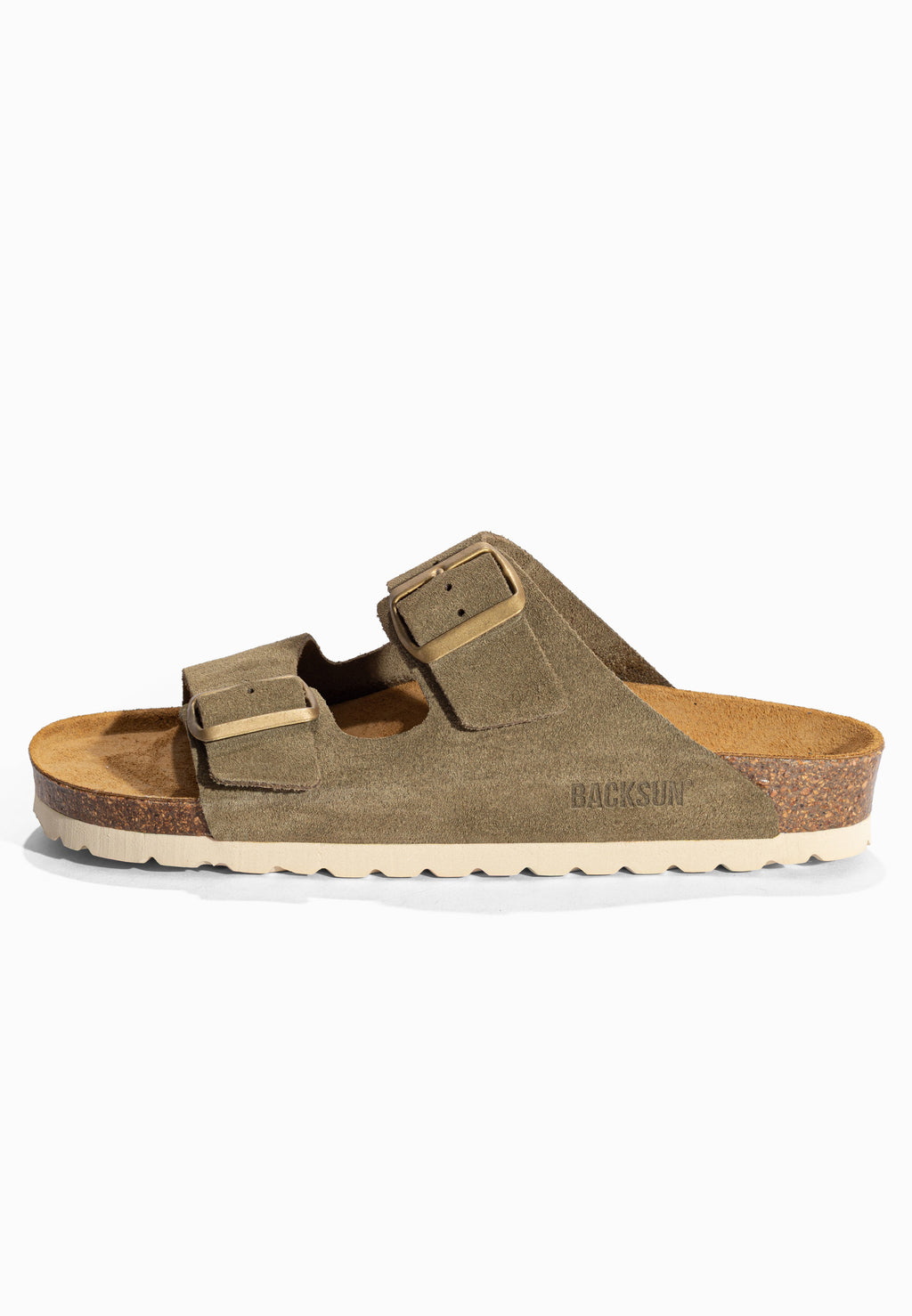 Sandales Bali Kaki et Taupe en Cuir Suédé