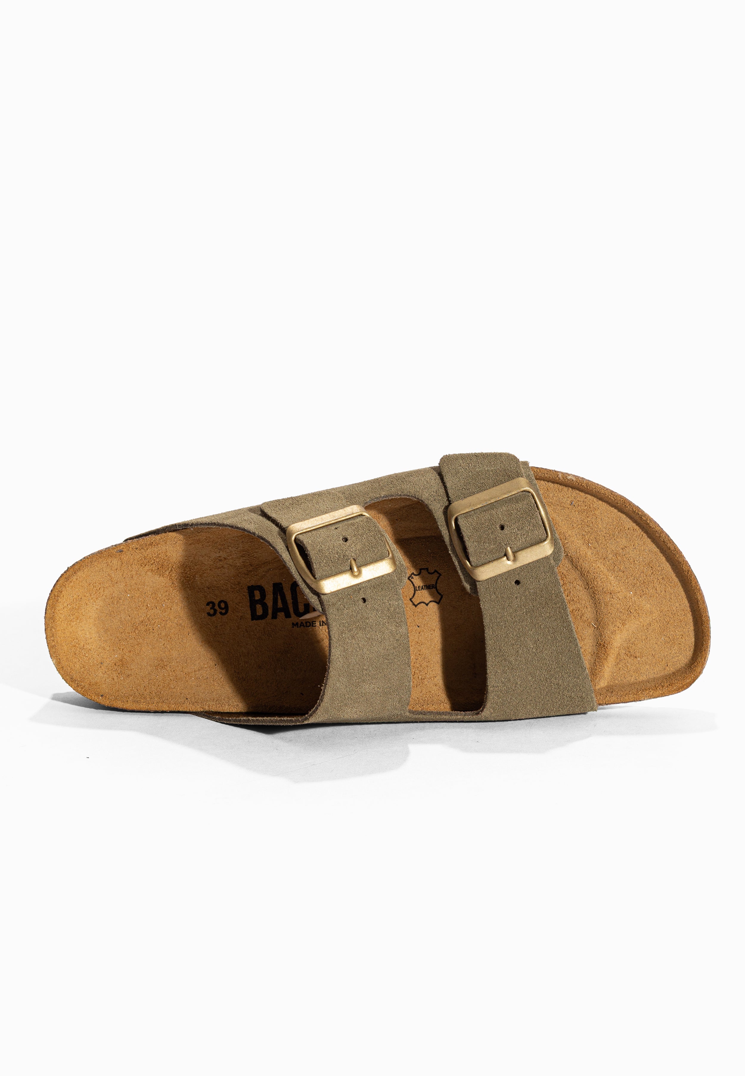 Sandales Bali Kaki et Taupe en Cuir Suédé